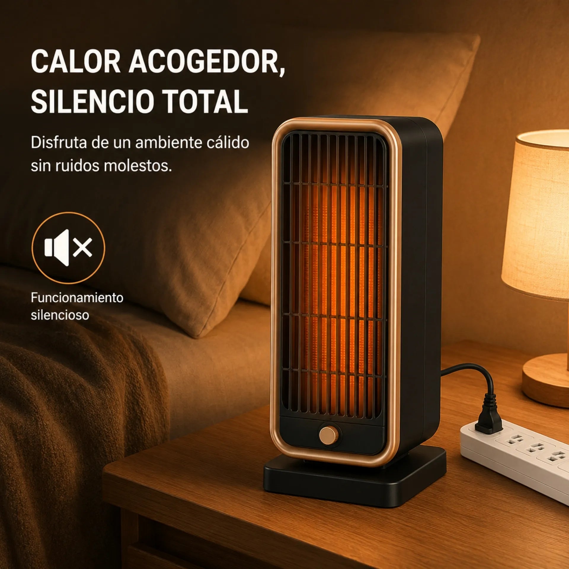 Calefactor Eléctrico Portátil 500W Con Protección Contra Sobrecalentamiento HQN211-20XS