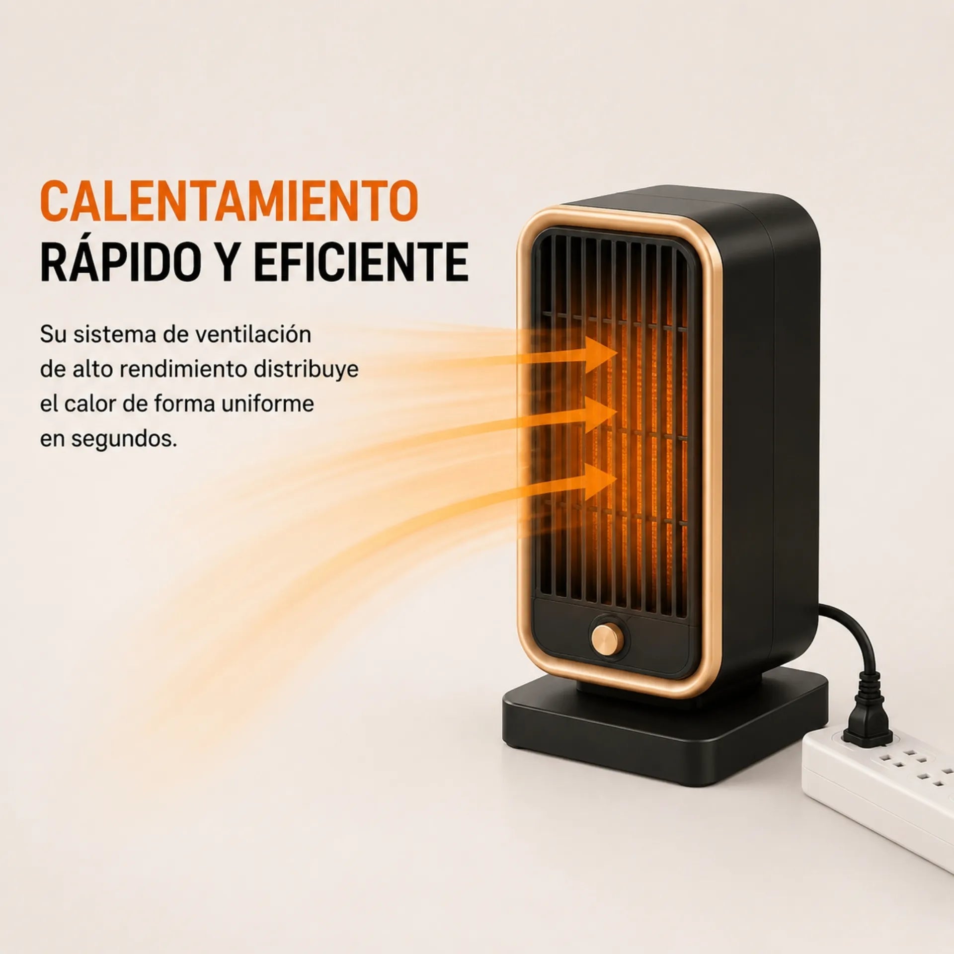 Calefactor Eléctrico Portátil 500W Con Protección Contra Sobrecalentamiento HQN211-20XS