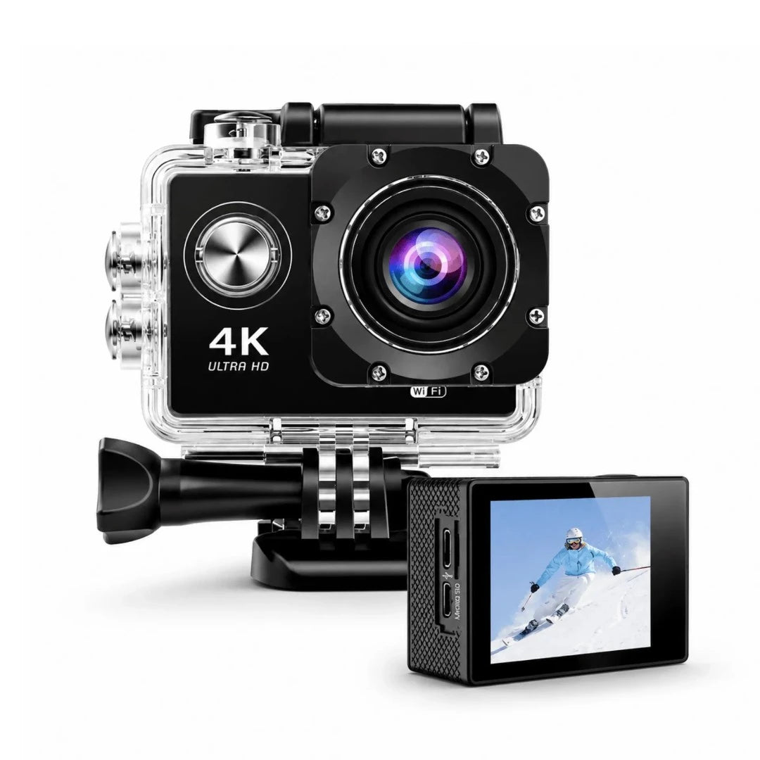 Cámara Deportiva 4K Ultra HD Con Wi-Fi Y Estuche Impermeable Baihuo City MY-7142