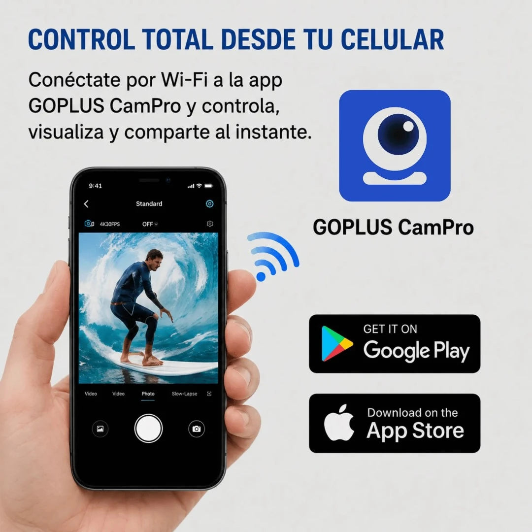 Cámara Deportiva 4K Ultra HD Con Wi-Fi Y Estuche Impermeable Baihuo City MY-7142