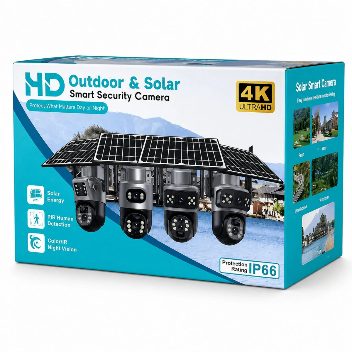 Cámara De Seguridad Solar Doble Lente 4G Con Seguimiento Inteligente YX-9DLES-4G