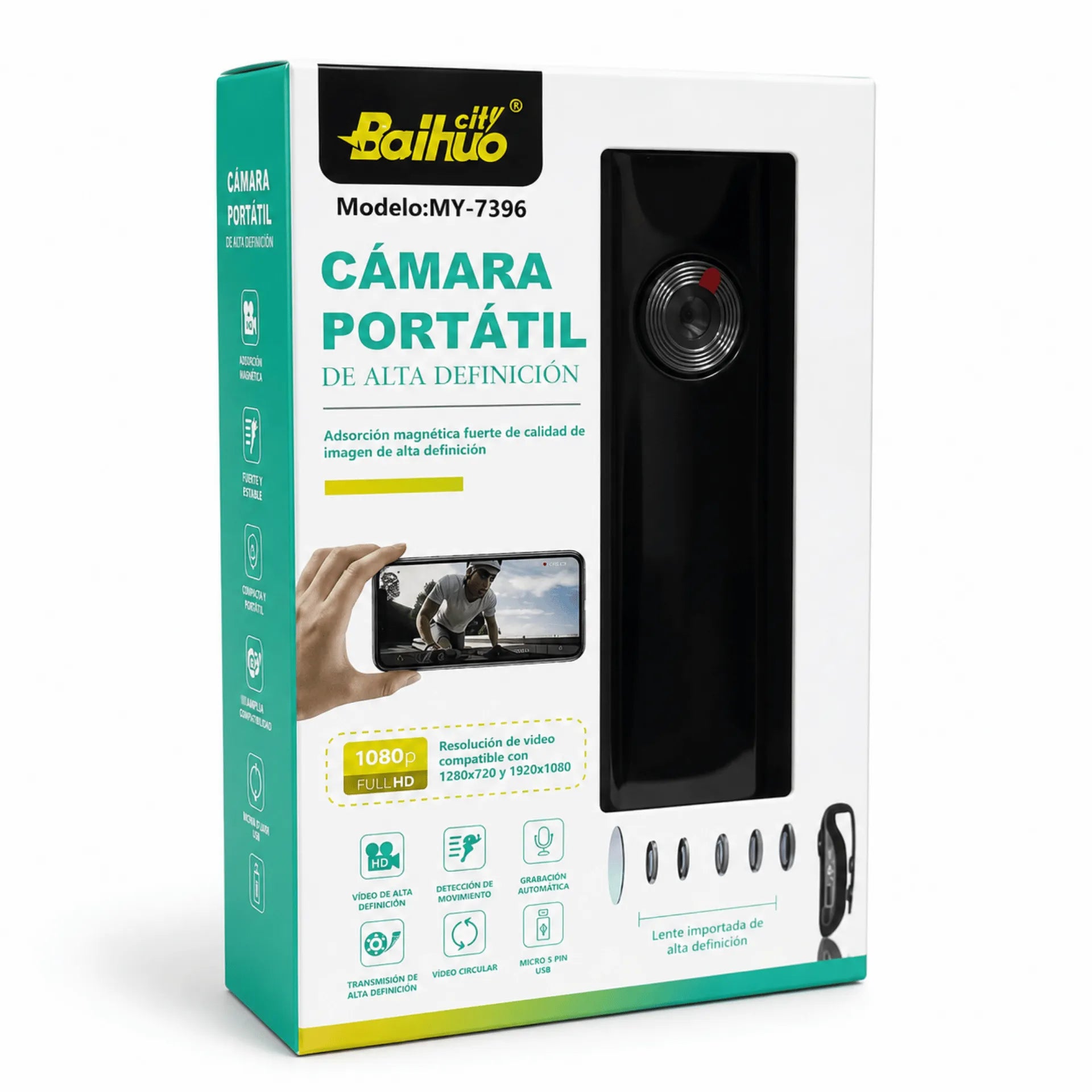 Mini Cámara Portátil Magnética Full HD 1080P Baihuo City MY-7396