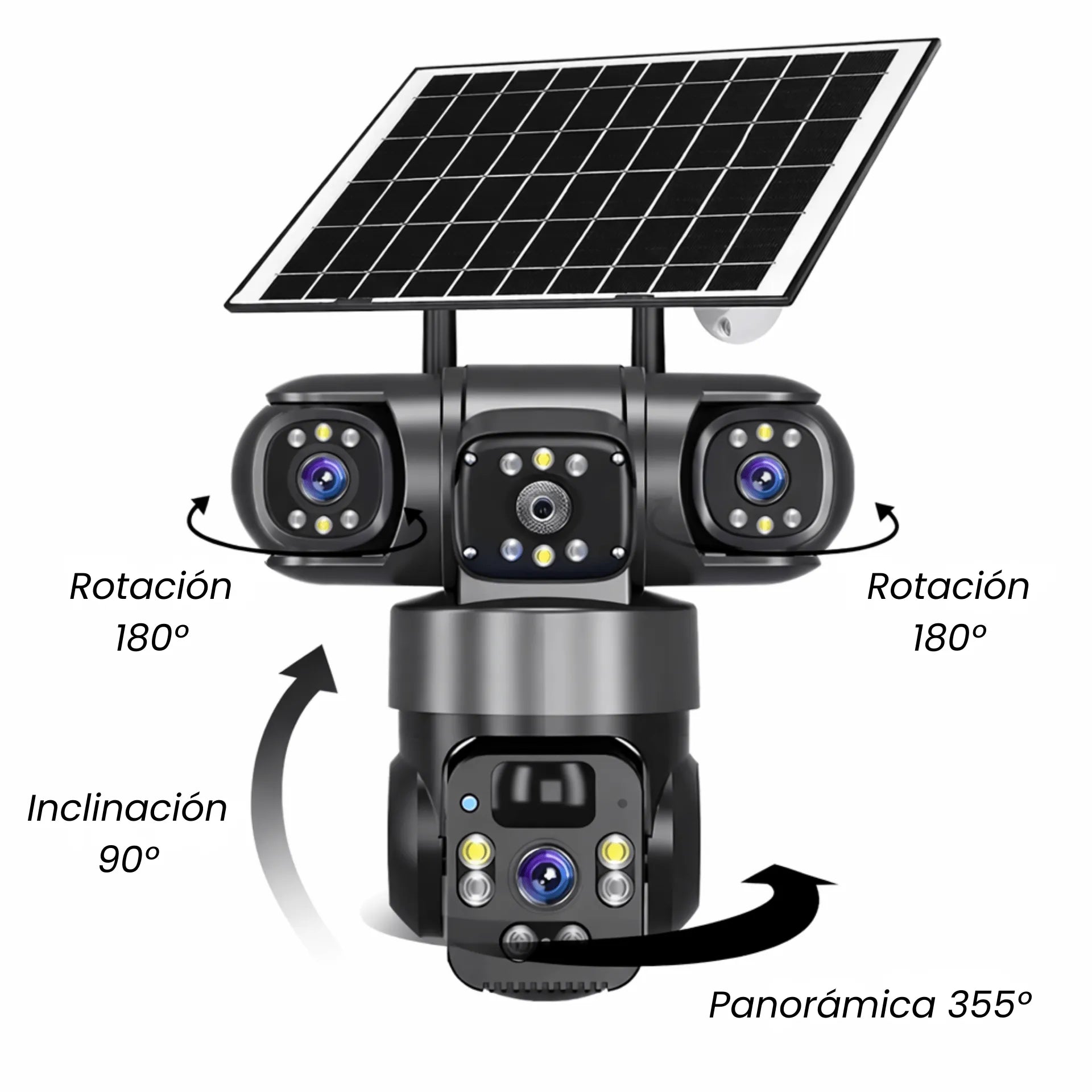 Cámara De Seguridad 4G SIM Card Triple Lente Con Panel Solar CT-Q20-4G