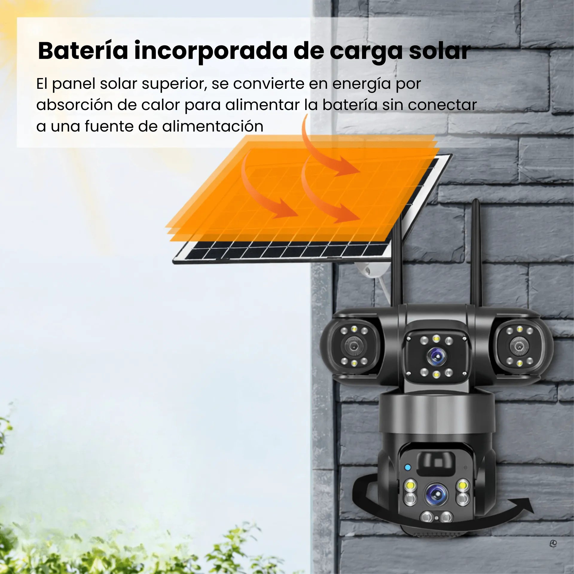Cámara De Seguridad 4G SIM Card Triple Lente Con Panel Solar CT-Q20-4G