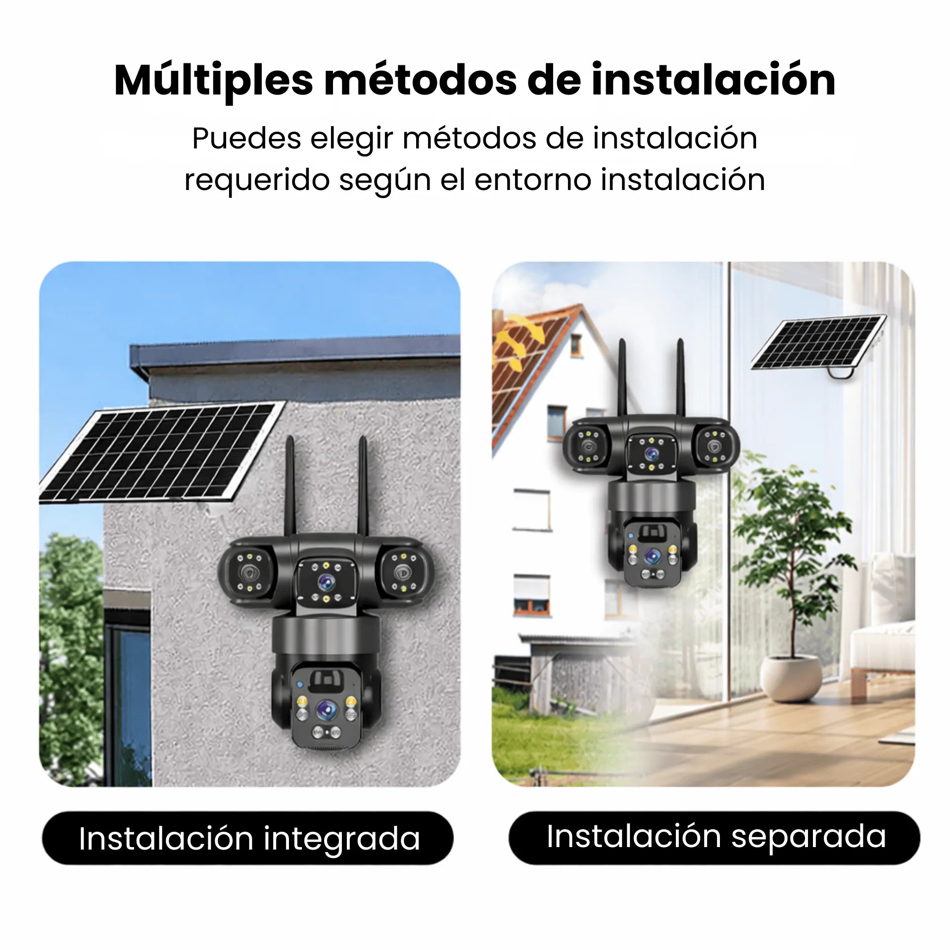 Cámara De Seguridad 4G SIM Card Triple Lente Con Panel Solar CT-Q20-4G