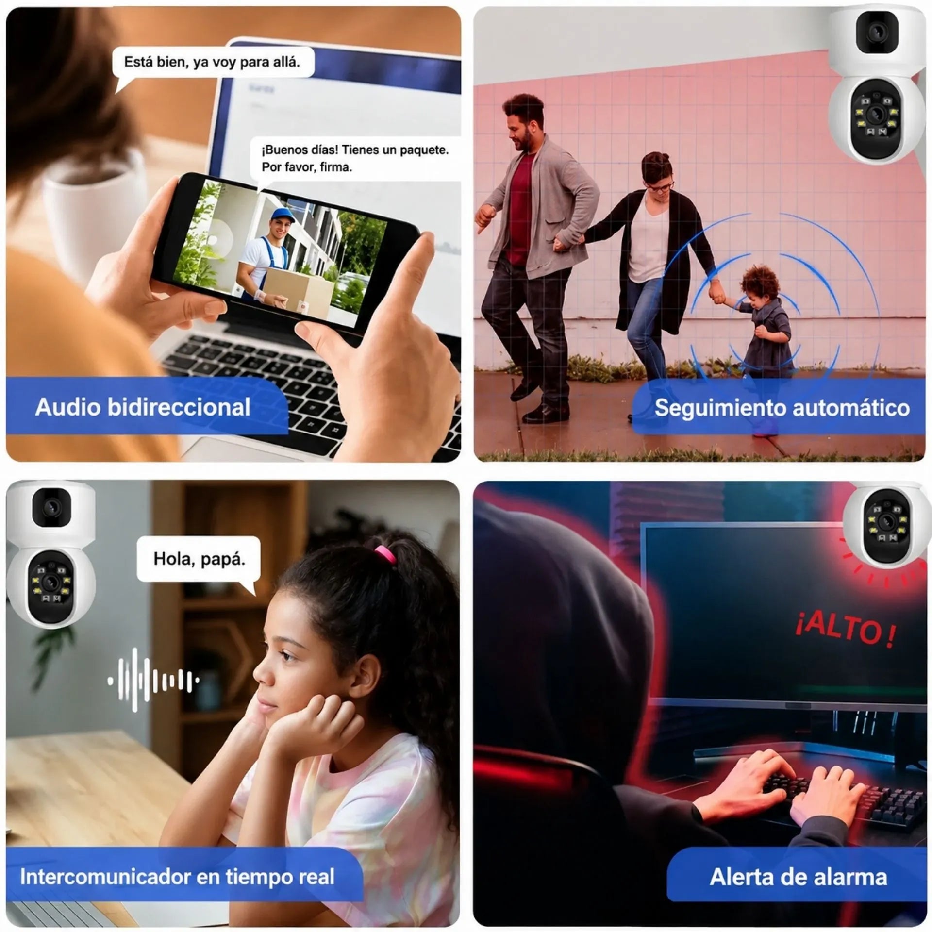 Cámara de Seguridad WiFi Doble Lente Full HD 360° TC-292