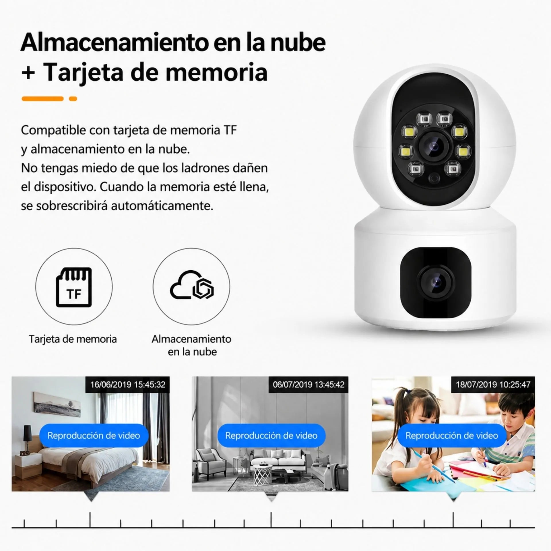 Cámara de Seguridad WiFi Doble Lente Full HD 360° TC-292