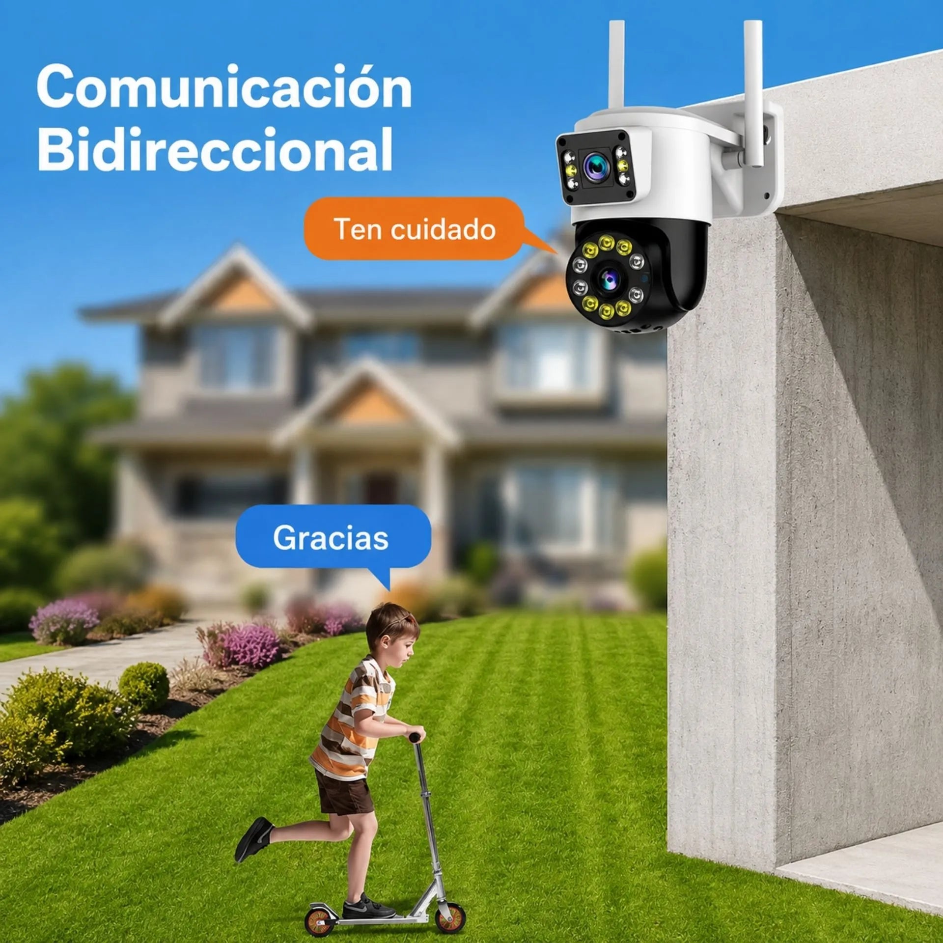 Cámara De Seguridad WiFi Doble Lente 360° Con Visión Nocturna TC193-ED2D5-XC
