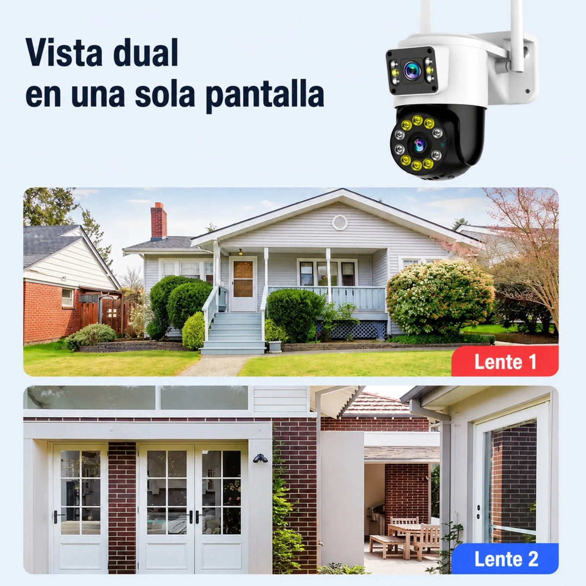 Cámara De Seguridad WiFi Doble Lente 360° Con Visión Nocturna TC193-ED2D5-XC