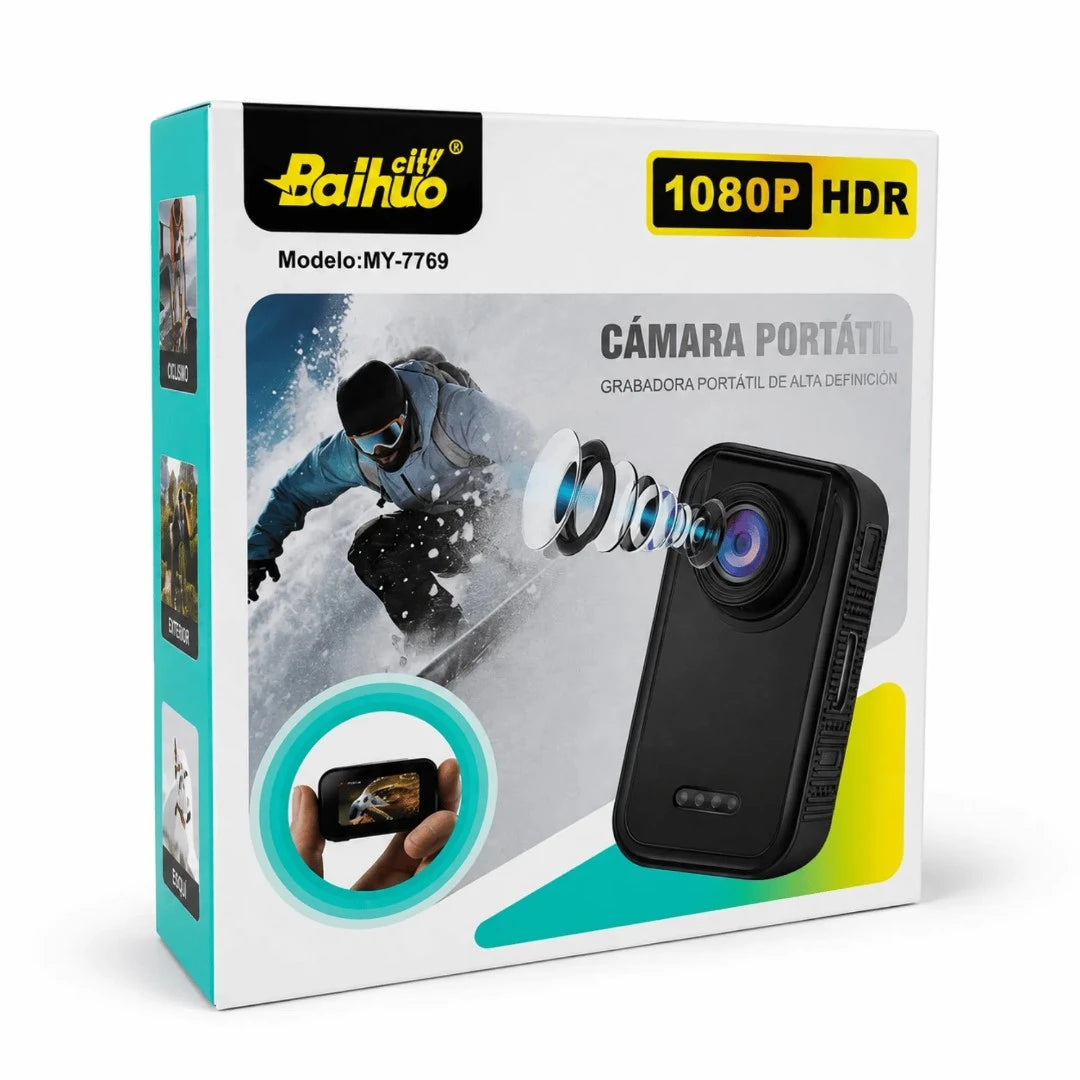 Cámara De Acción Mini HD Con Pantalla IPS Y Collar Magnético Baihuo City MY-7769
