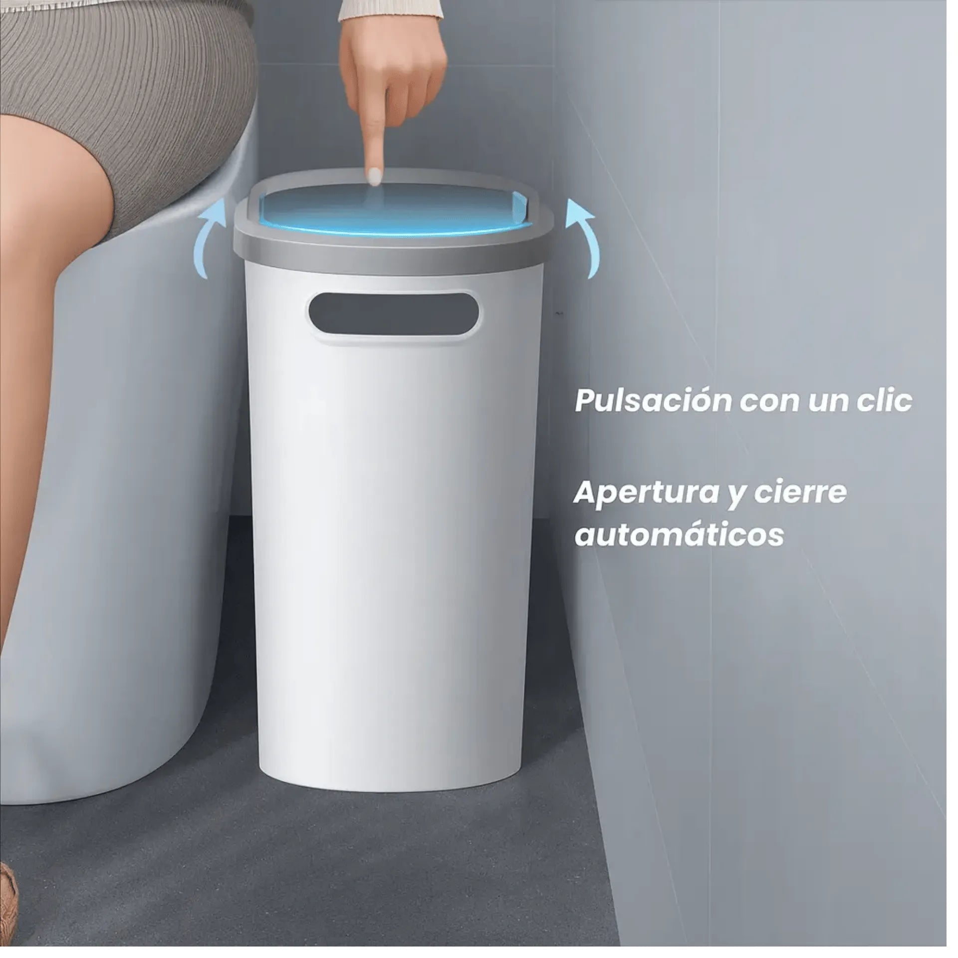 Caneca De Basura Slim Con Tapa Click, Diseño Minimalista y Ahorro De Espacio AE0089