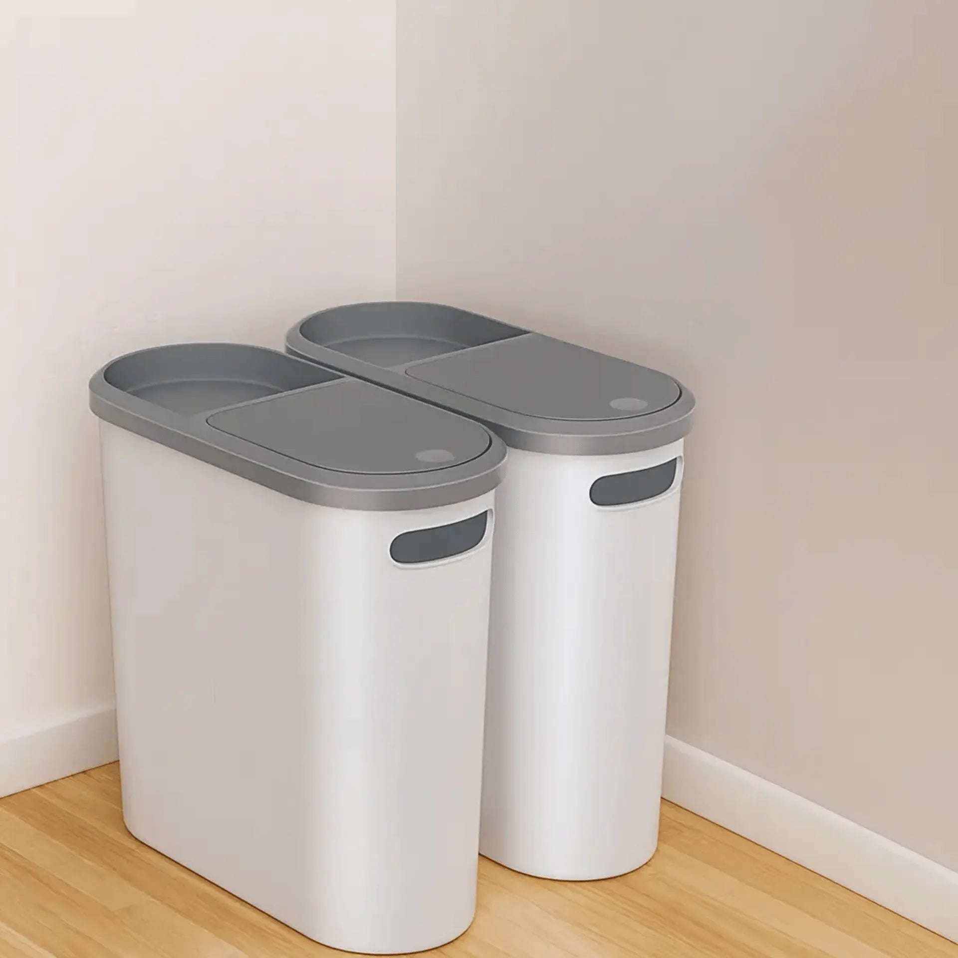 Caneca De Basura Slim Con Tapa Click, Diseño Minimalista y Ahorro De Espacio AE0089