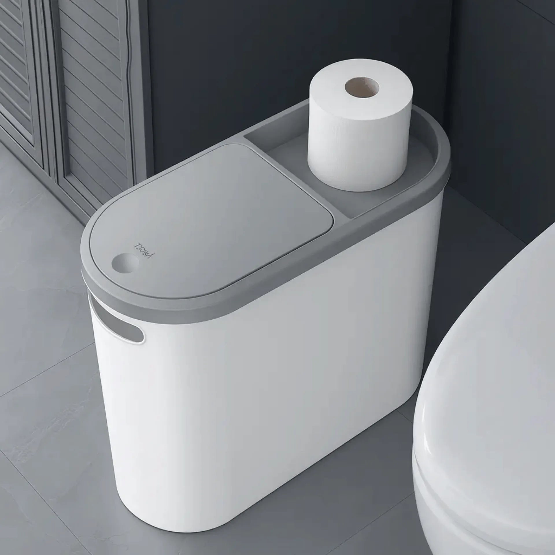 Caneca De Basura Slim Con Tapa Click, Diseño Minimalista y Ahorro De Espacio AE0089