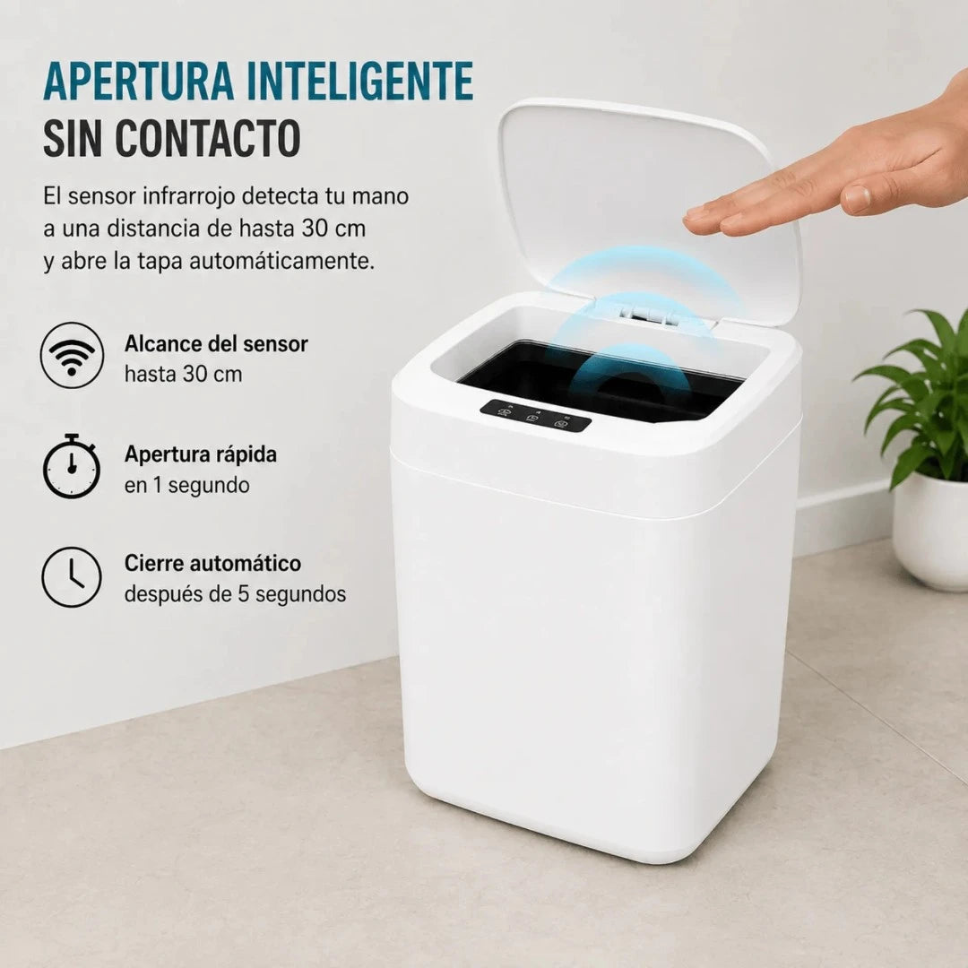 Caneca De Basura Automática Inteligente Con Sensor Infrarrojo Y Luz UV 8620B