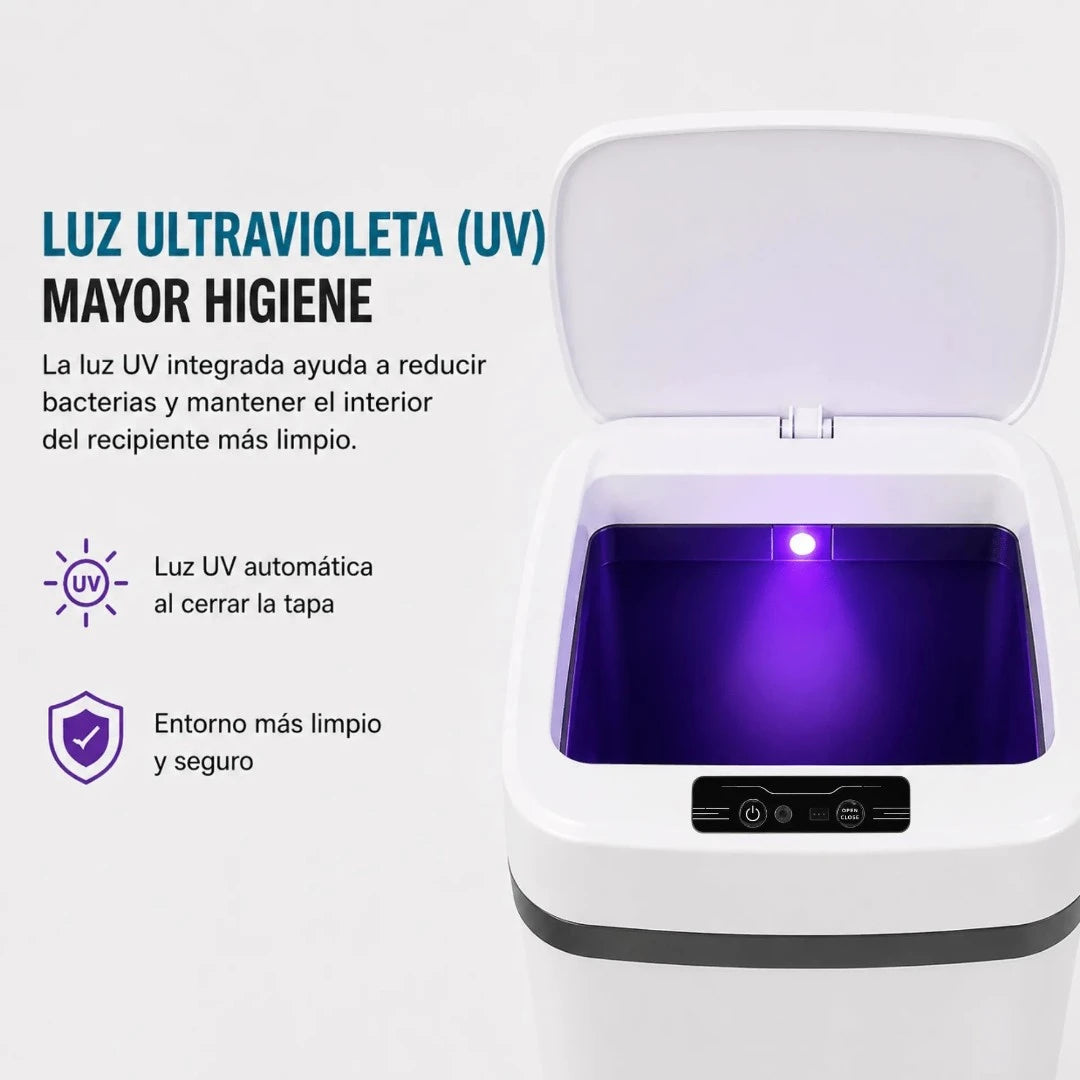 Caneca De Basura Automática Inteligente Con Sensor Infrarrojo Y Luz UV 8620B