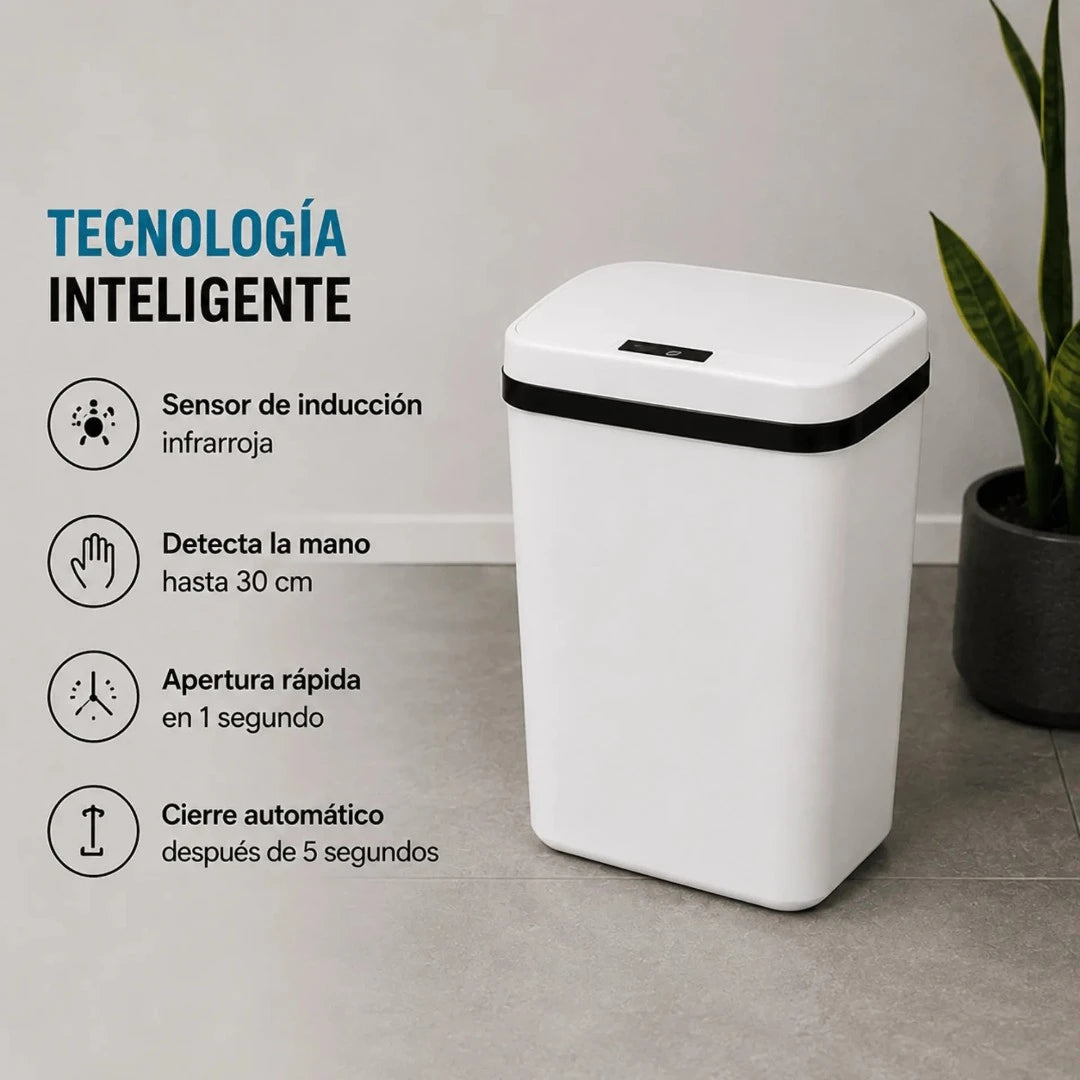 Caneca De Basura Automática Inteligente Con Sensor Infrarrojo Recargable LJT-208
