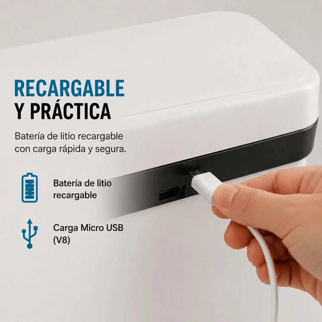 Caneca De Basura Automática Inteligente Con Sensor Infrarrojo Recargable LJT-208