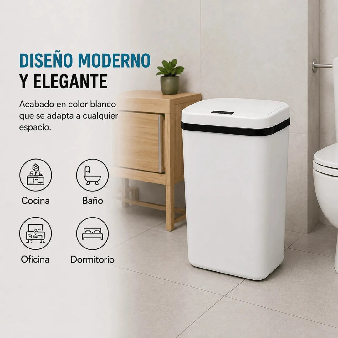 Caneca De Basura Automática Inteligente Con Sensor Infrarrojo Recargable LJT-208