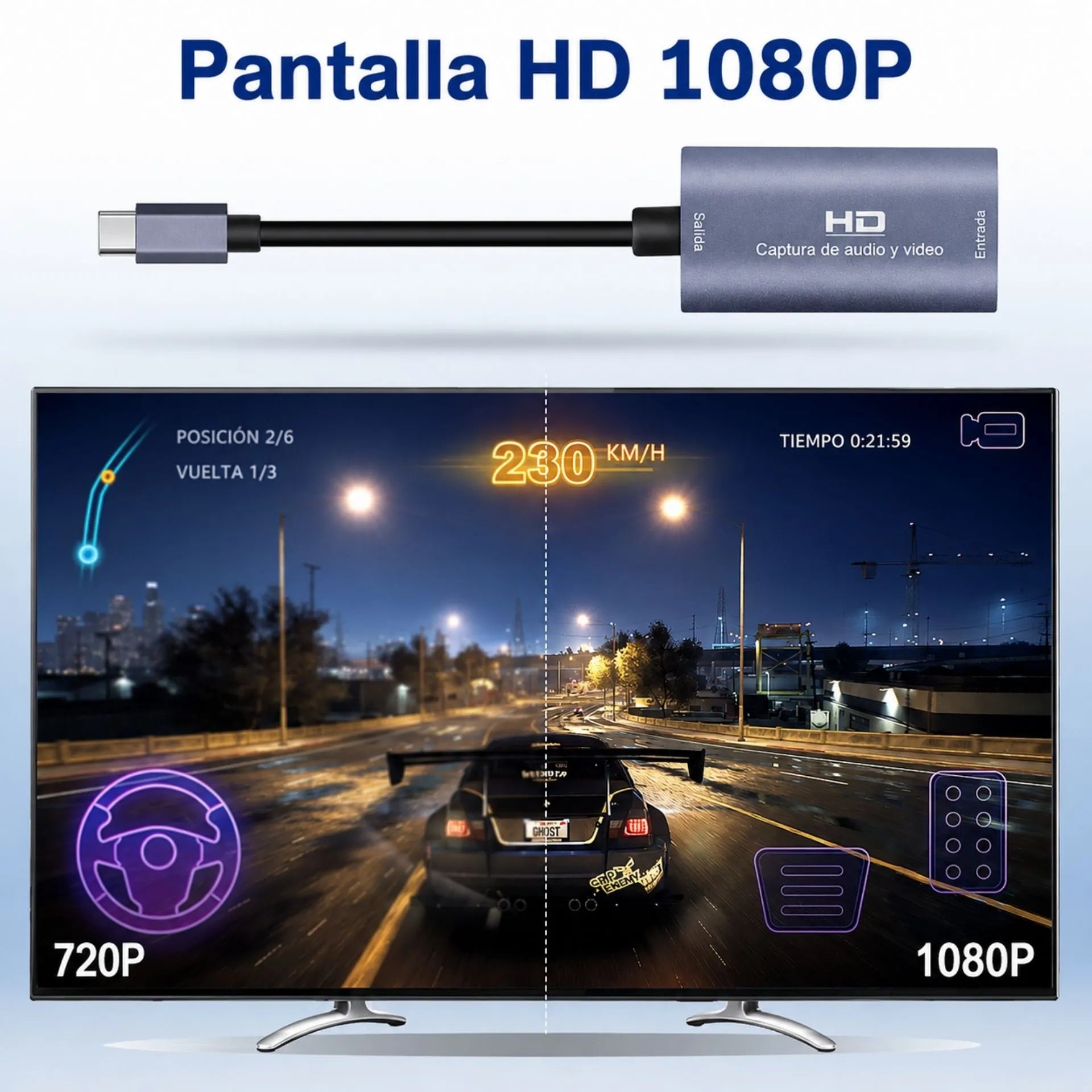 Capturadora De Video USB Tipo C A HDMI 4K LJ-60 HDTV 4K