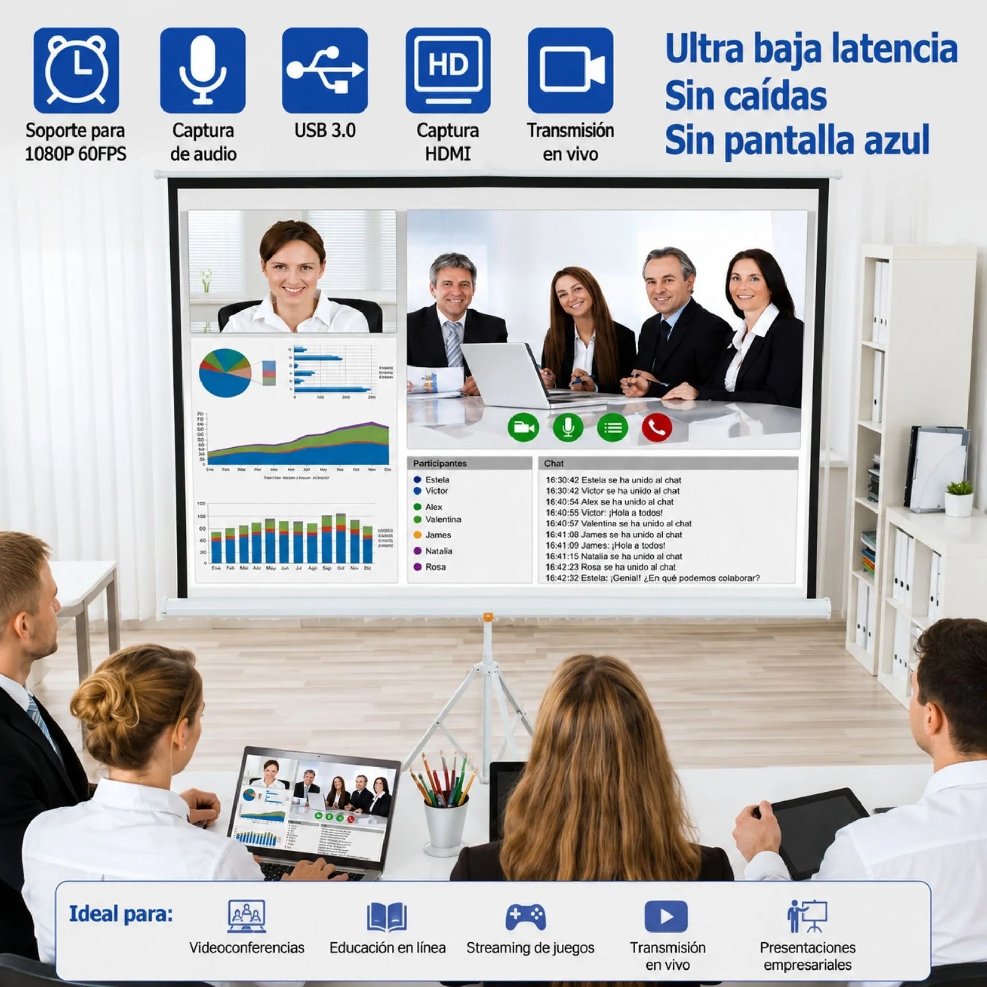 Capturadora De Video USB Tipo C A HDMI 4K LJ-60 HDTV 4K
