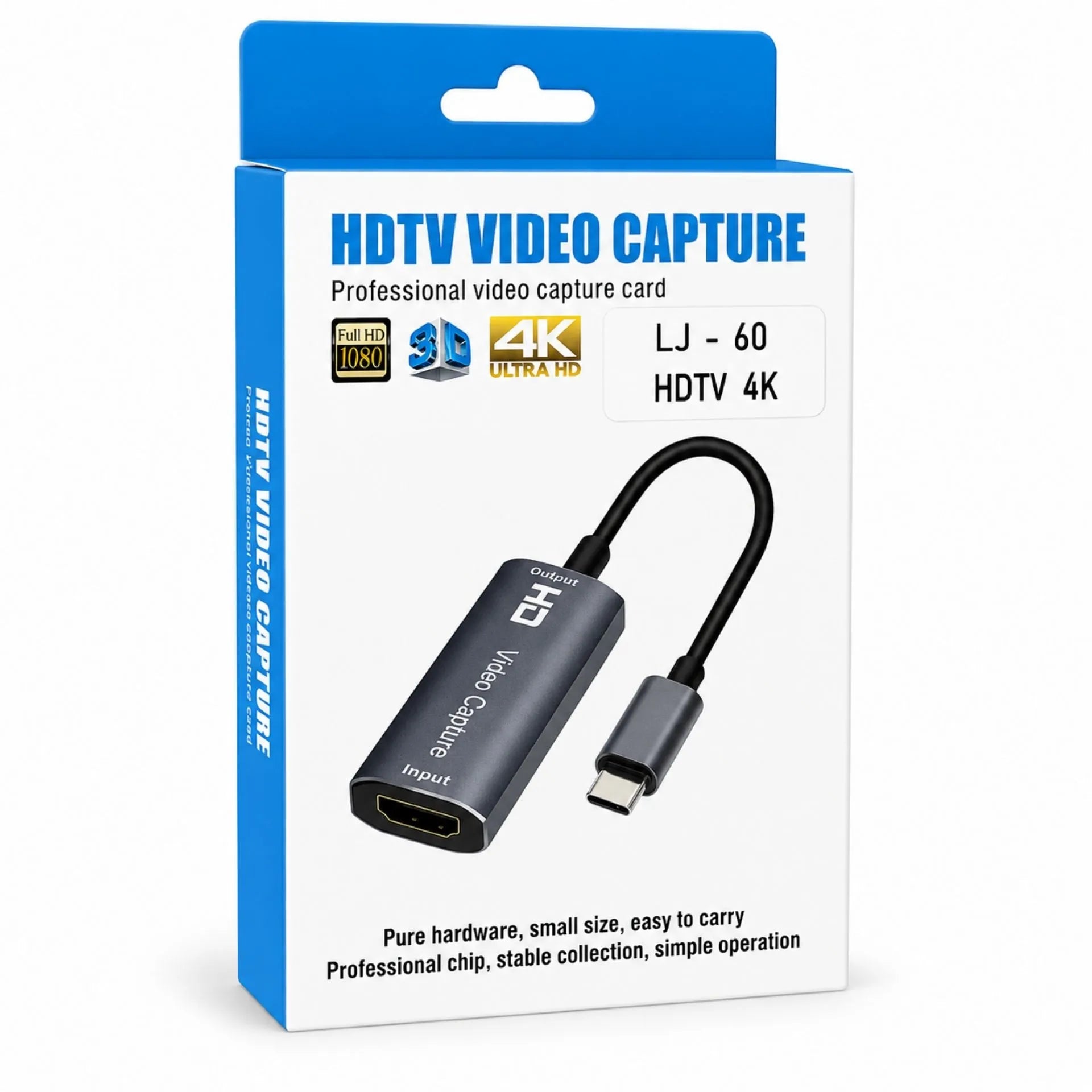 Capturadora De Video USB Tipo C A HDMI 4K LJ-60 HDTV 4K
