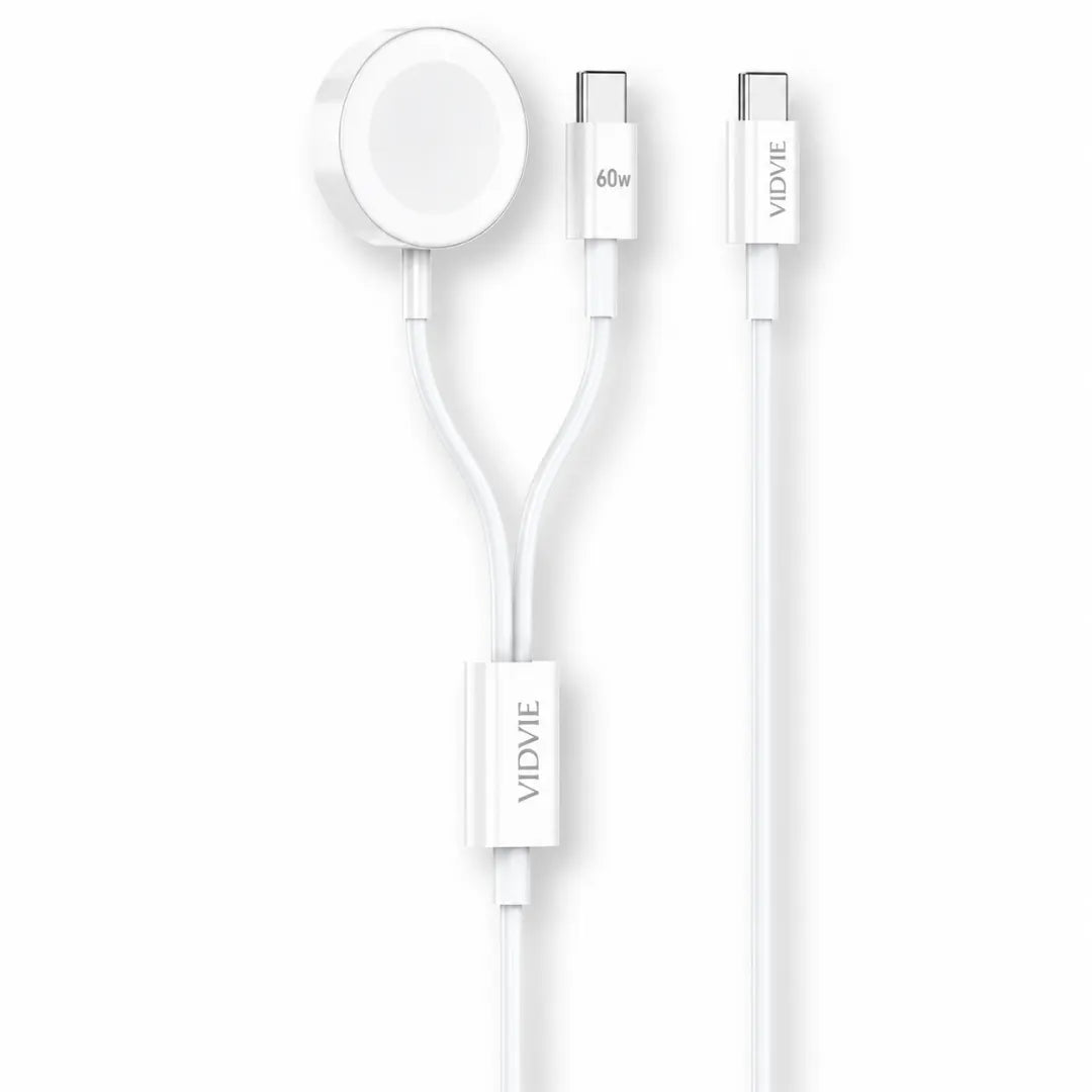 Cargador Inalámbrico Para Reloj Con Cable Tipo C 60W Y Carga Magnética VIDVIE WLC1419