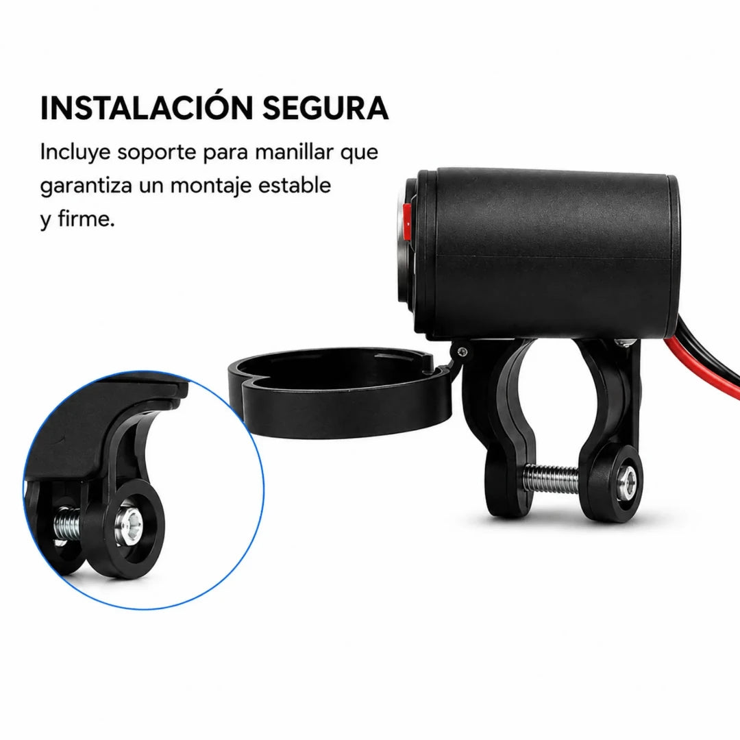 Cargador Para Motocicleta Baihuo City Con Puerto USB Y Encendedor 12V MY-7804