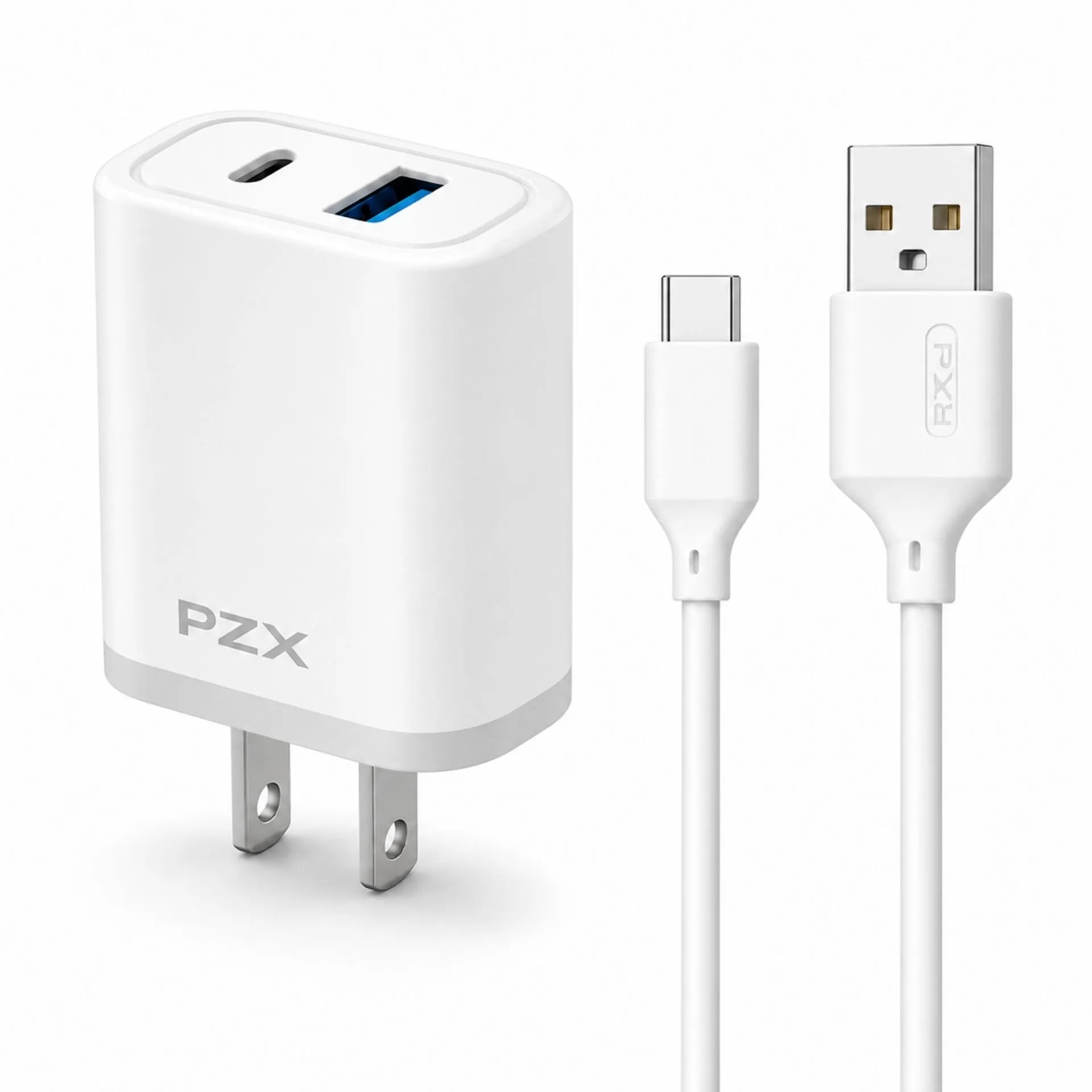 Cargador Para Celular USB A Tipo C 2.4A Doble Puerto PZX P08 MICRO