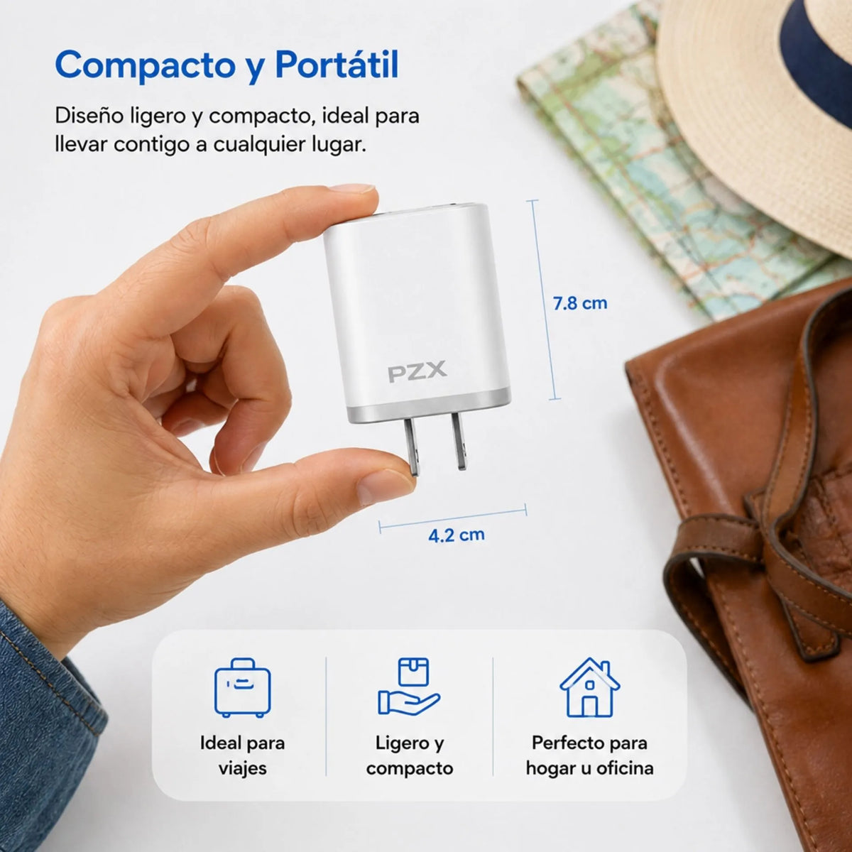 Cargador Para Celular USB A Tipo C 2.4A Doble Puerto PZX P08 MICRO