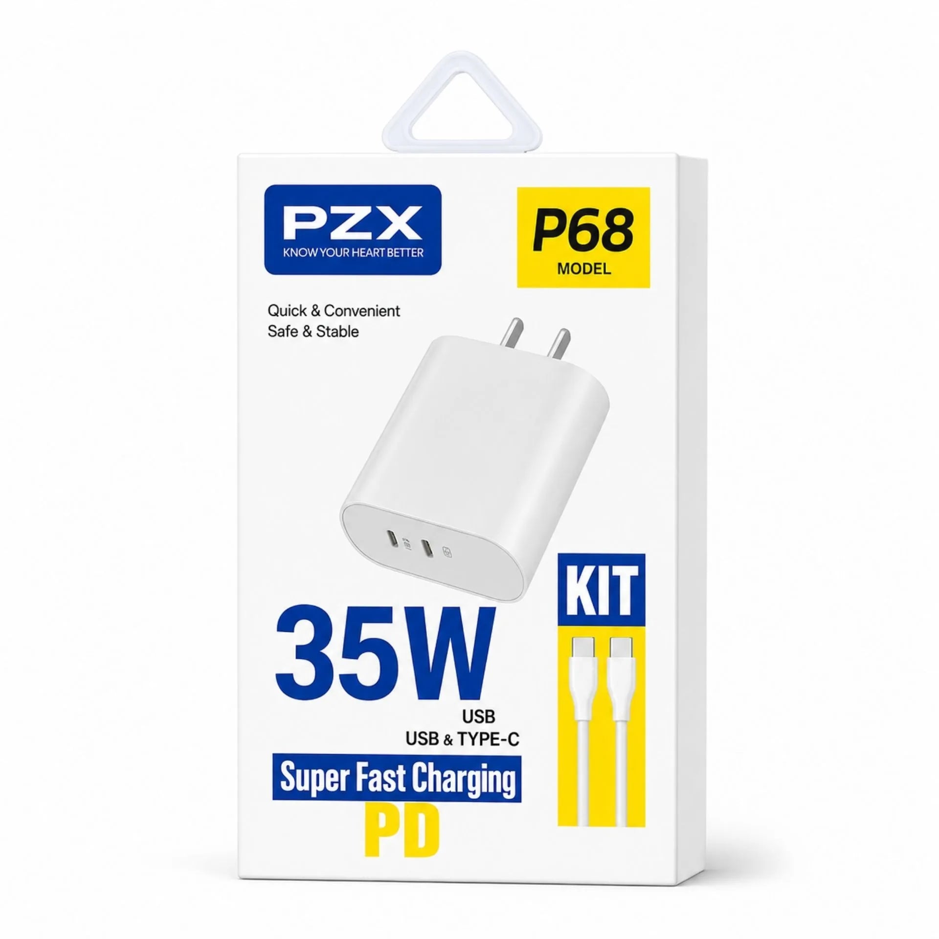 Cargador Tipo C A Tipo C 35W Carga Rápida PZX P68 C-C