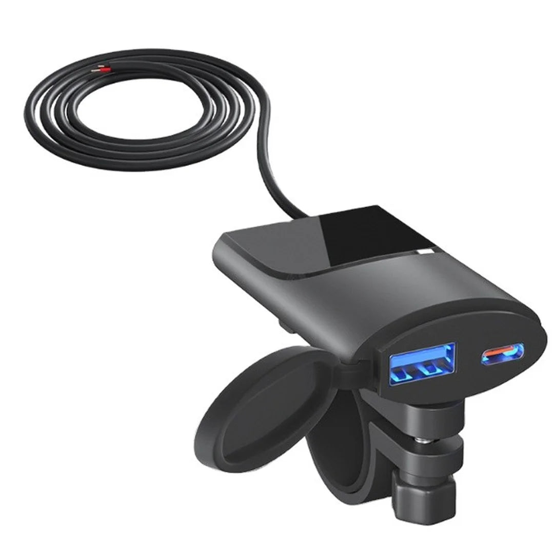 Cargador Para Moto De Celular Con Carga Rápida 3.0A Puerto USB Y Tipo C Resistente Al Agua Baihuo City MY-7273