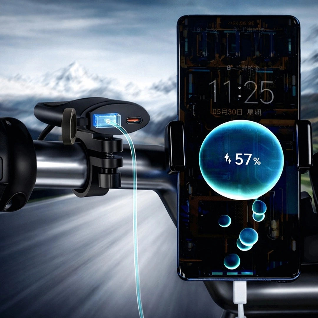 Cargador Para Moto De Celular Con Carga Rápida 3.0A Puerto USB Y Tipo C Resistente Al Agua Baihuo City MY-7273
