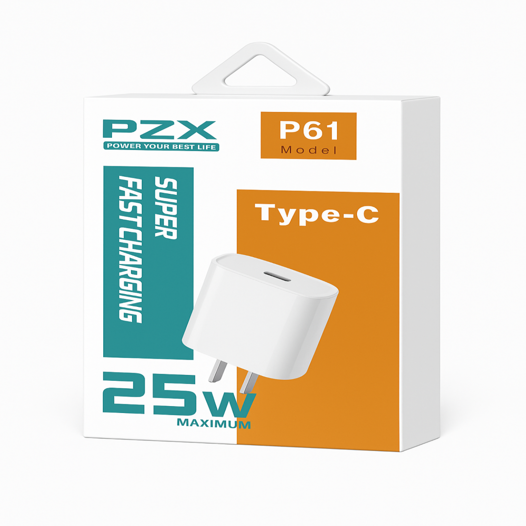 Cargador Para Celular Cable Type C / Type C Con Cabezal + Cable PZX P61 B2B