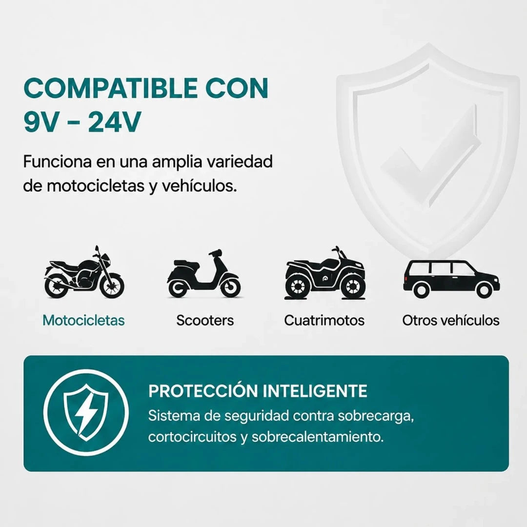 Cargador Para Motocicleta Baihuo City Con Puerto USB Y Tipo C MY-7808