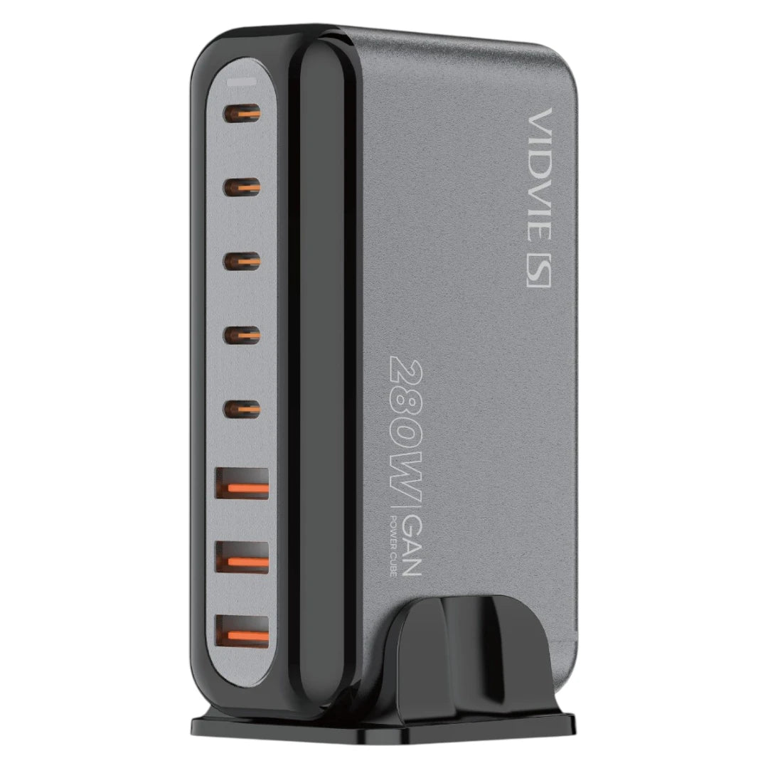 Cargador VIDVIE 280W Con 3 Puertos USB Y 5 Entradas Tipo C De Carga Rápida VS-A18