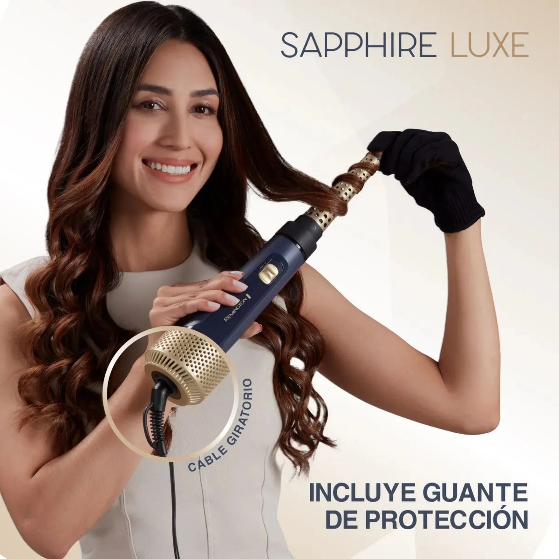 Cepillo De Aire Multiestilizador Remington Sapphire Luxe 1000W Con 3 Accesorios AS5805-110F