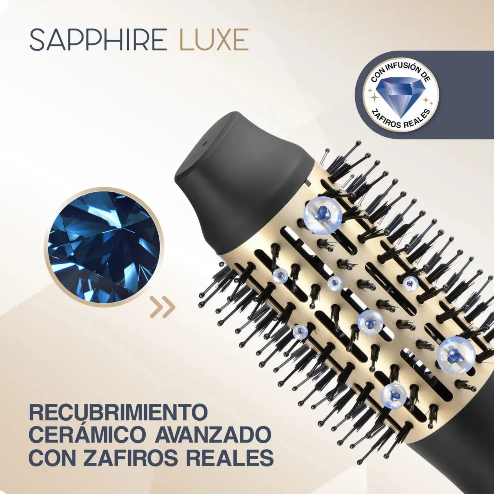 Cepillo De Aire Multiestilizador Remington Sapphire Luxe 1000W Con 3 Accesorios AS5805-110F