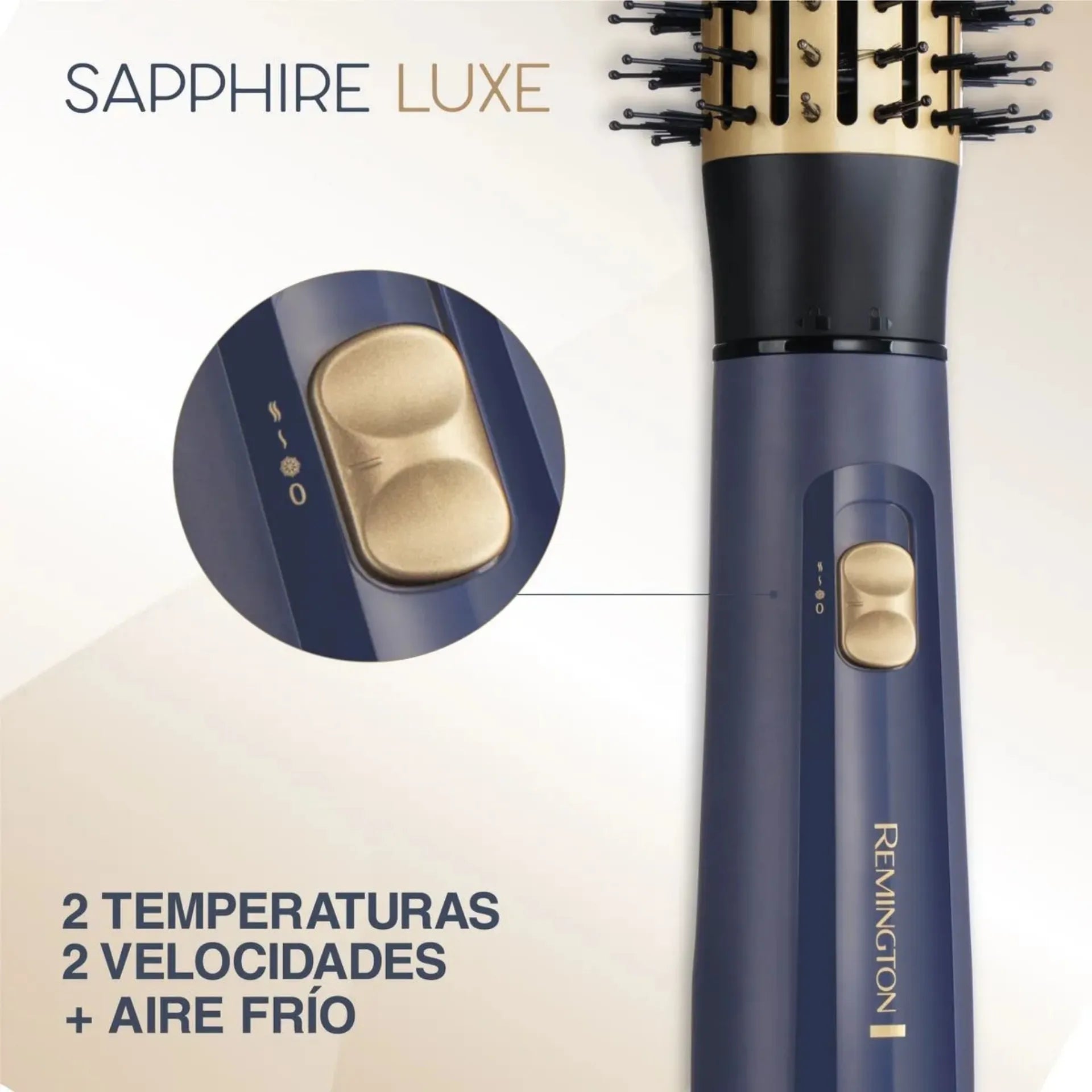Cepillo De Aire Multiestilizador Remington Sapphire Luxe 1000W Con 3 Accesorios AS5805-110F