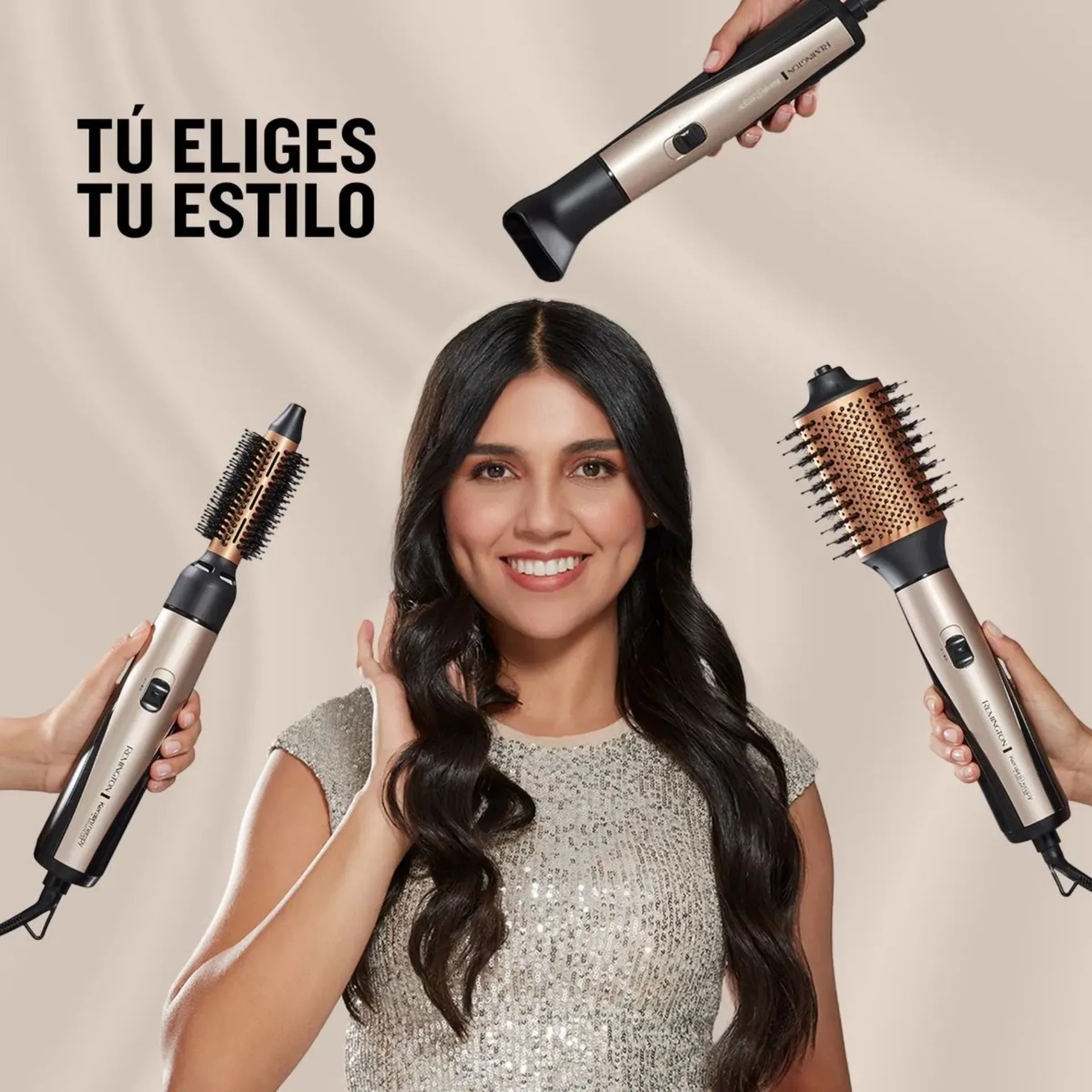 Cepillo De Aire Multiestilizador Remington Keratina Therapy 1200W Con 3 Accesorios AS8821