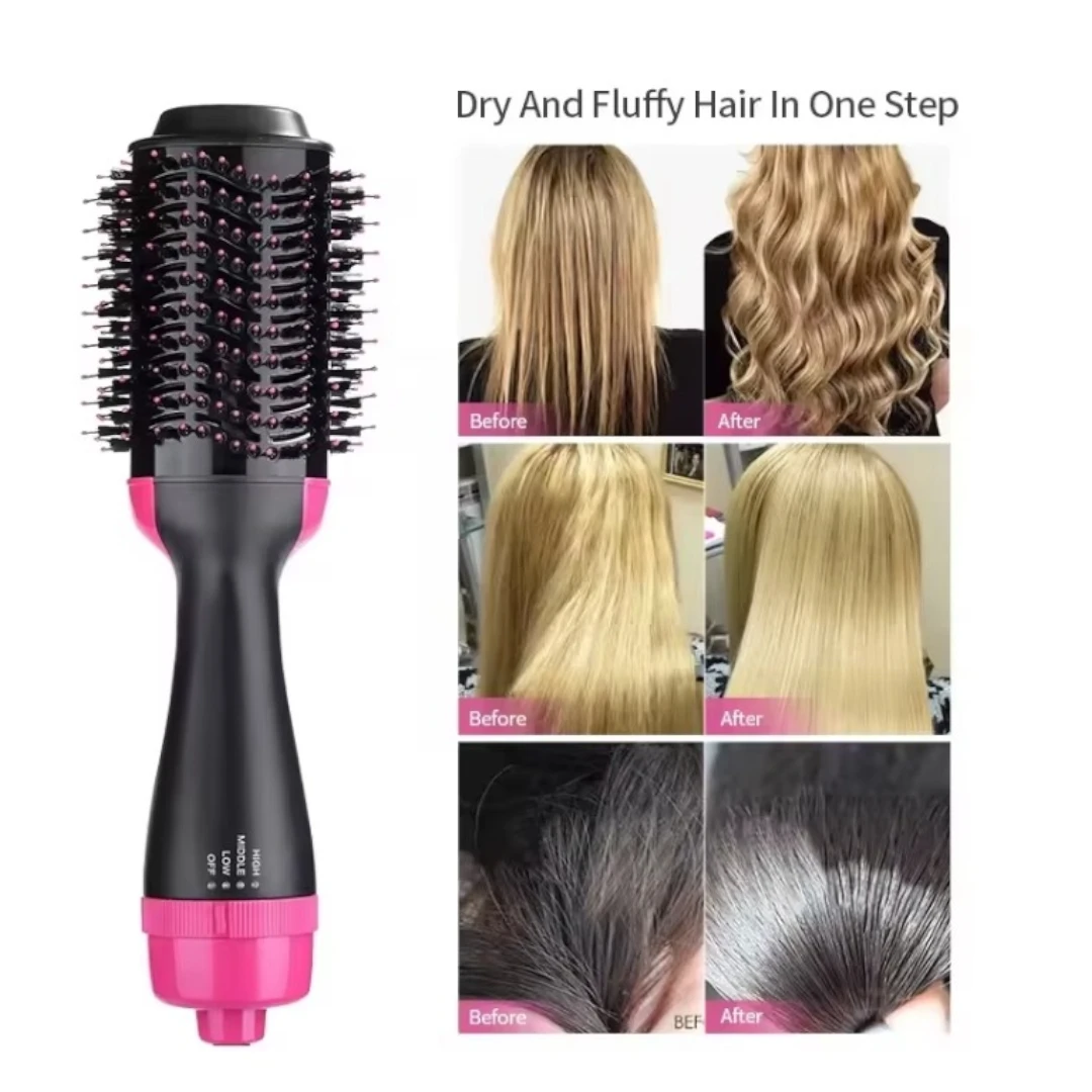 Cepillo Secador 2 En 1 Para Cabello Con Aire Caliente Alisa Y Da Volumen Baihuo City MY-7213