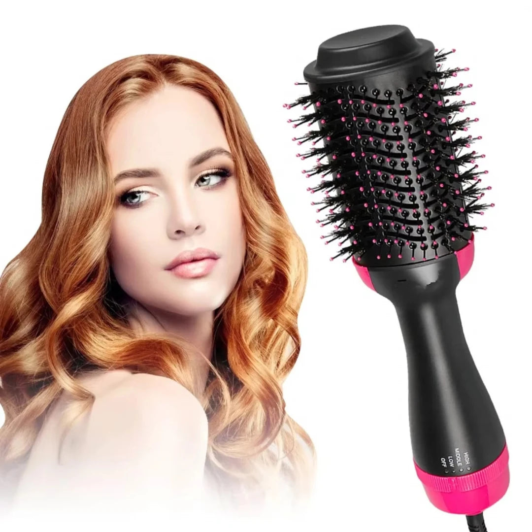 Cepillo Secador 2 En 1 Para Cabello Con Aire Caliente Alisa Y Da Volumen Baihuo City MY-7213