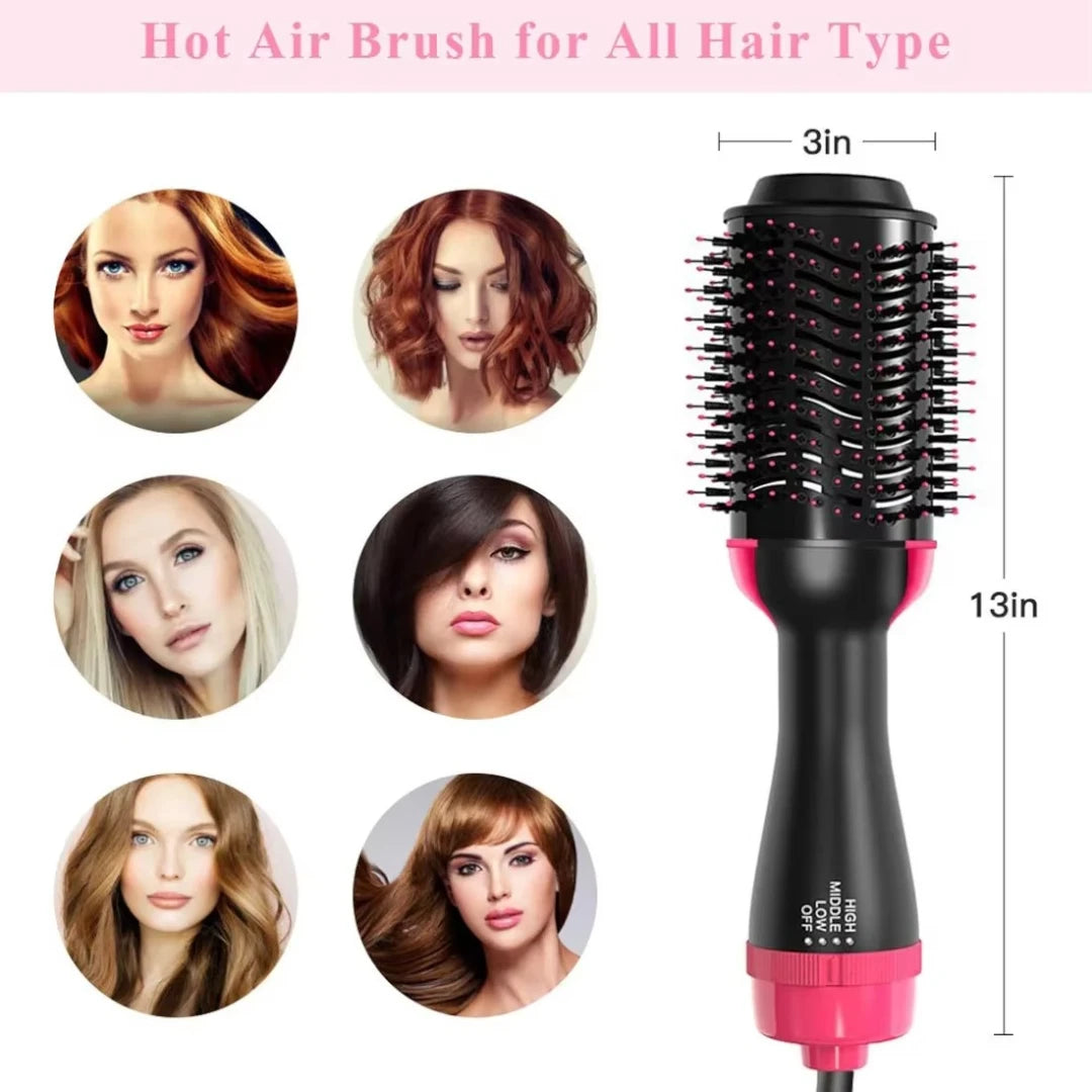 Cepillo Secador 2 En 1 Para Cabello Con Aire Caliente Alisa Y Da Volumen Baihuo City MY-7213