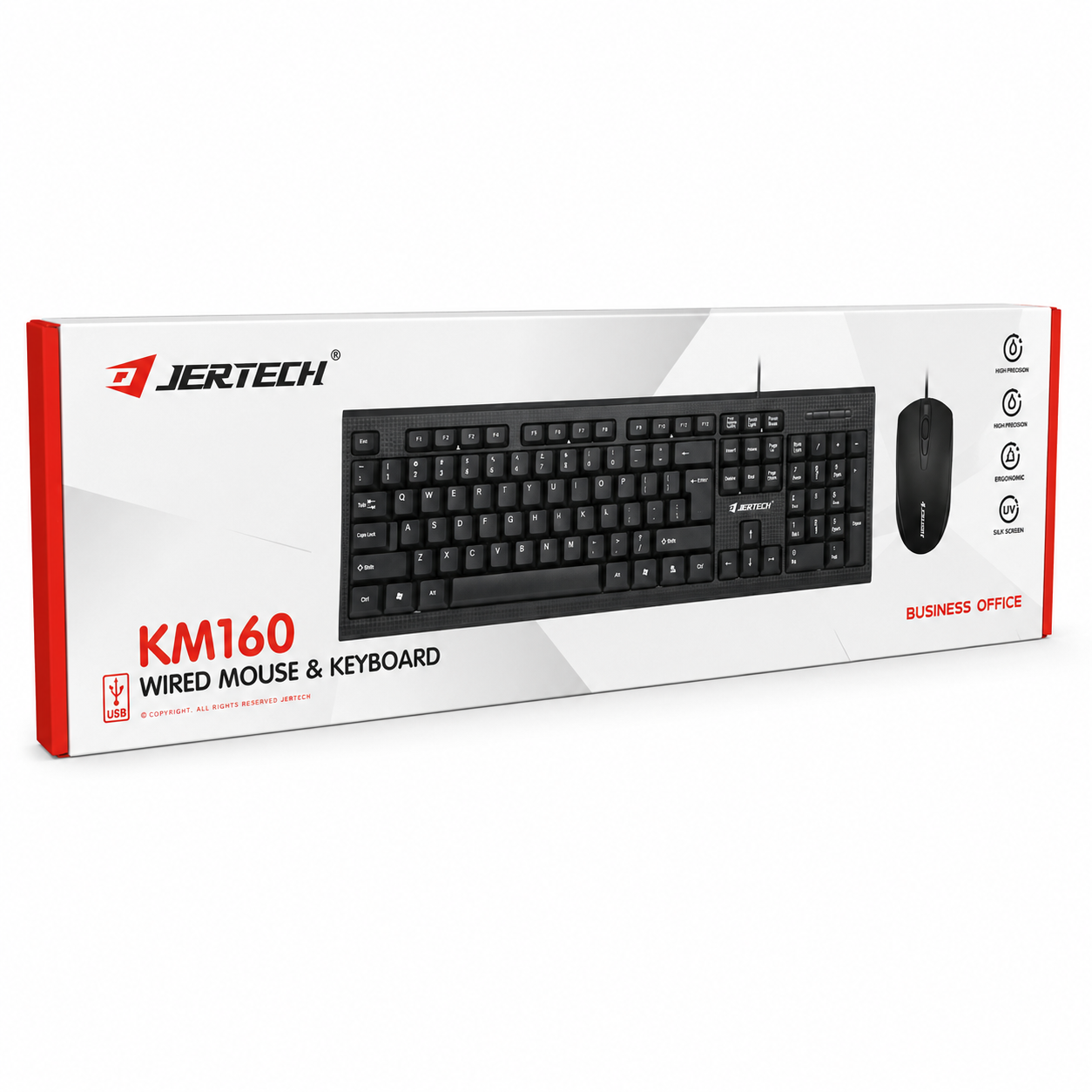 Combo Teclado Y Mouse Alámbrico USB Jertech Teclado Numérico KM160