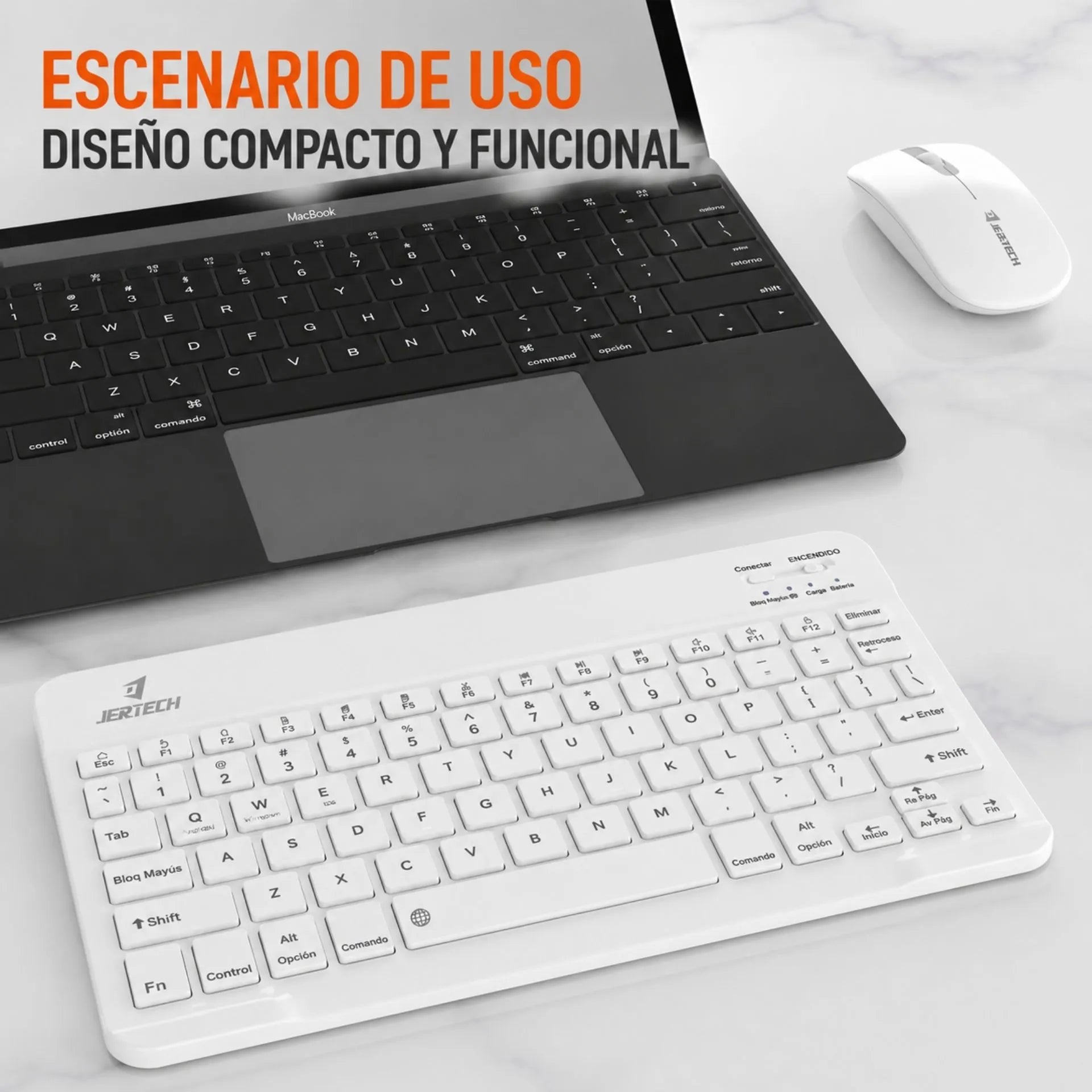 Combo Teclado, Mouse y Soporte Bluetooth Recargable Celular/Computador Jertech CT3-01