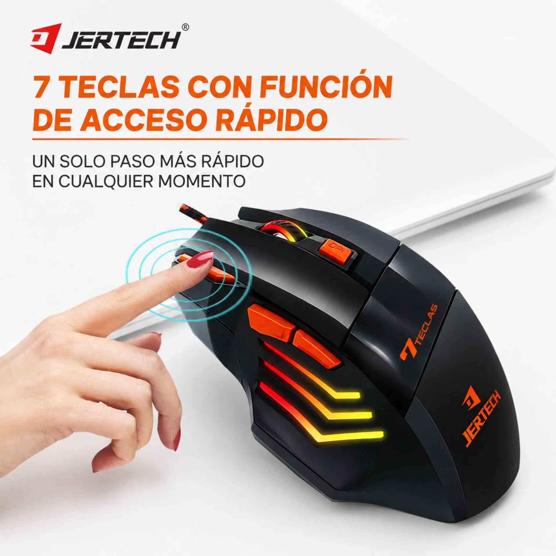Combo Mouse Gamer Alámbrico USB Con Pad Mouse 3200 DPI Jertech GP10