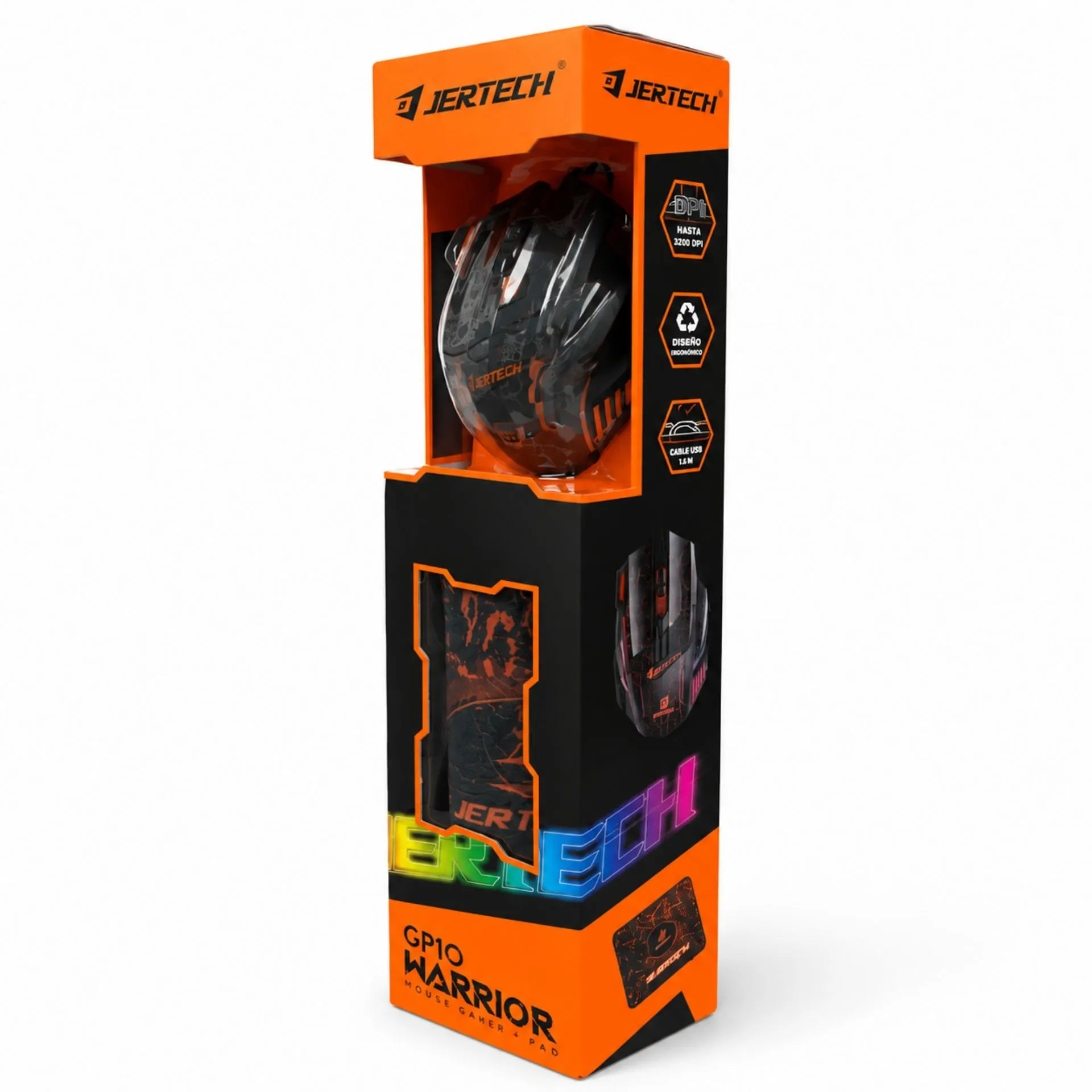 Combo Mouse Gamer Alámbrico USB Con Pad Mouse 3200 DPI Jertech GP10