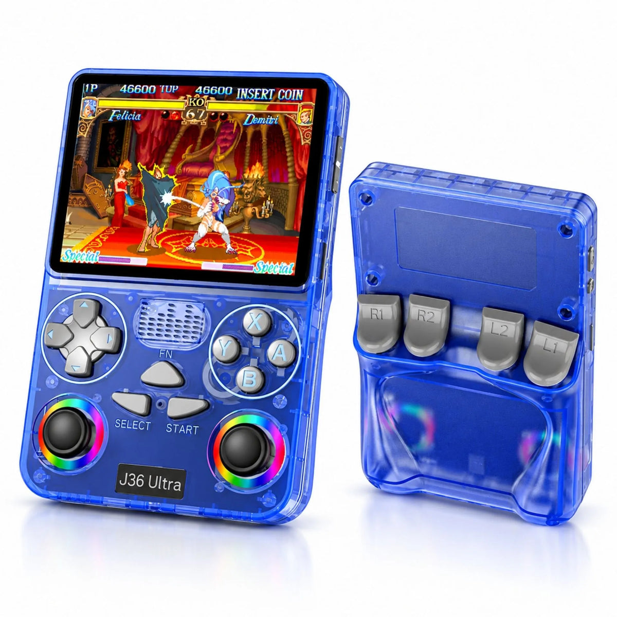 Consola De Videojuegos Retro Portátil Con Pantalla Y Controles Integrados J36 ULTRA