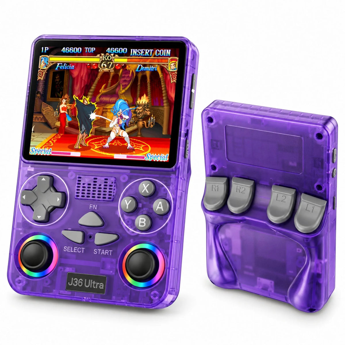 Consola De Videojuegos Retro Portátil Con Pantalla Y Controles Integrados J36 ULTRA
