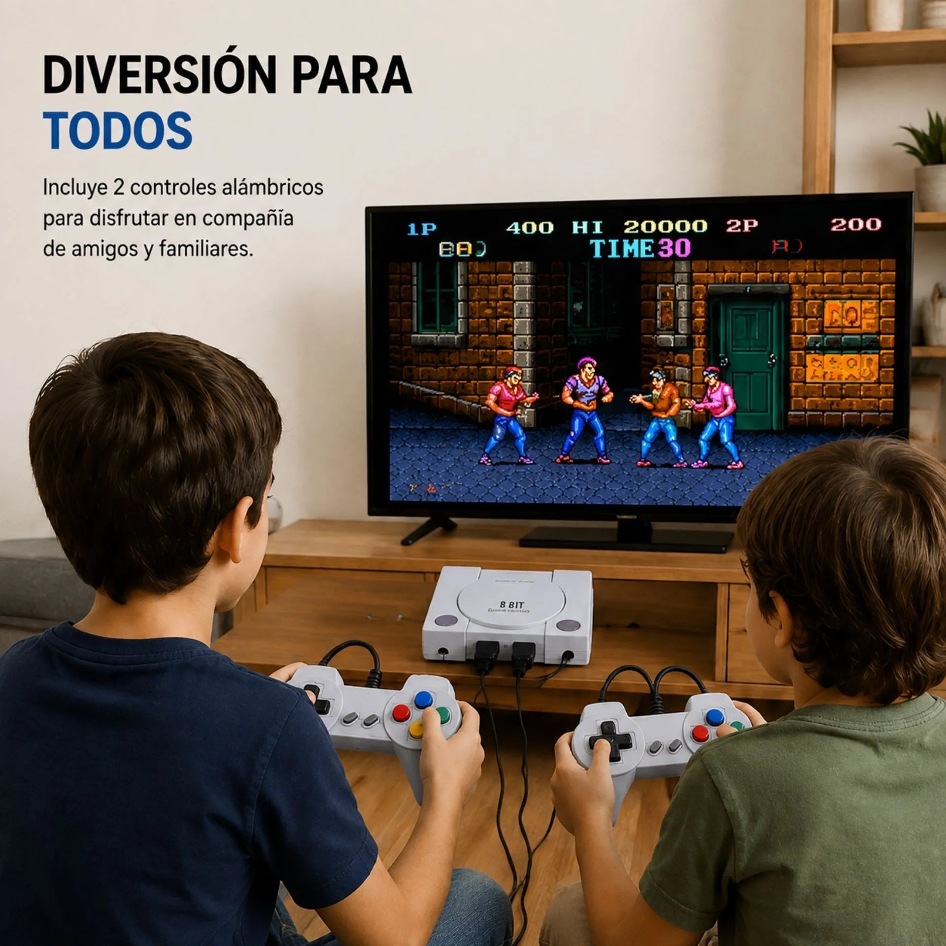 Consola De Videojuegos Retro Con 600 Juegos Y 2 Controles RS-86 AV