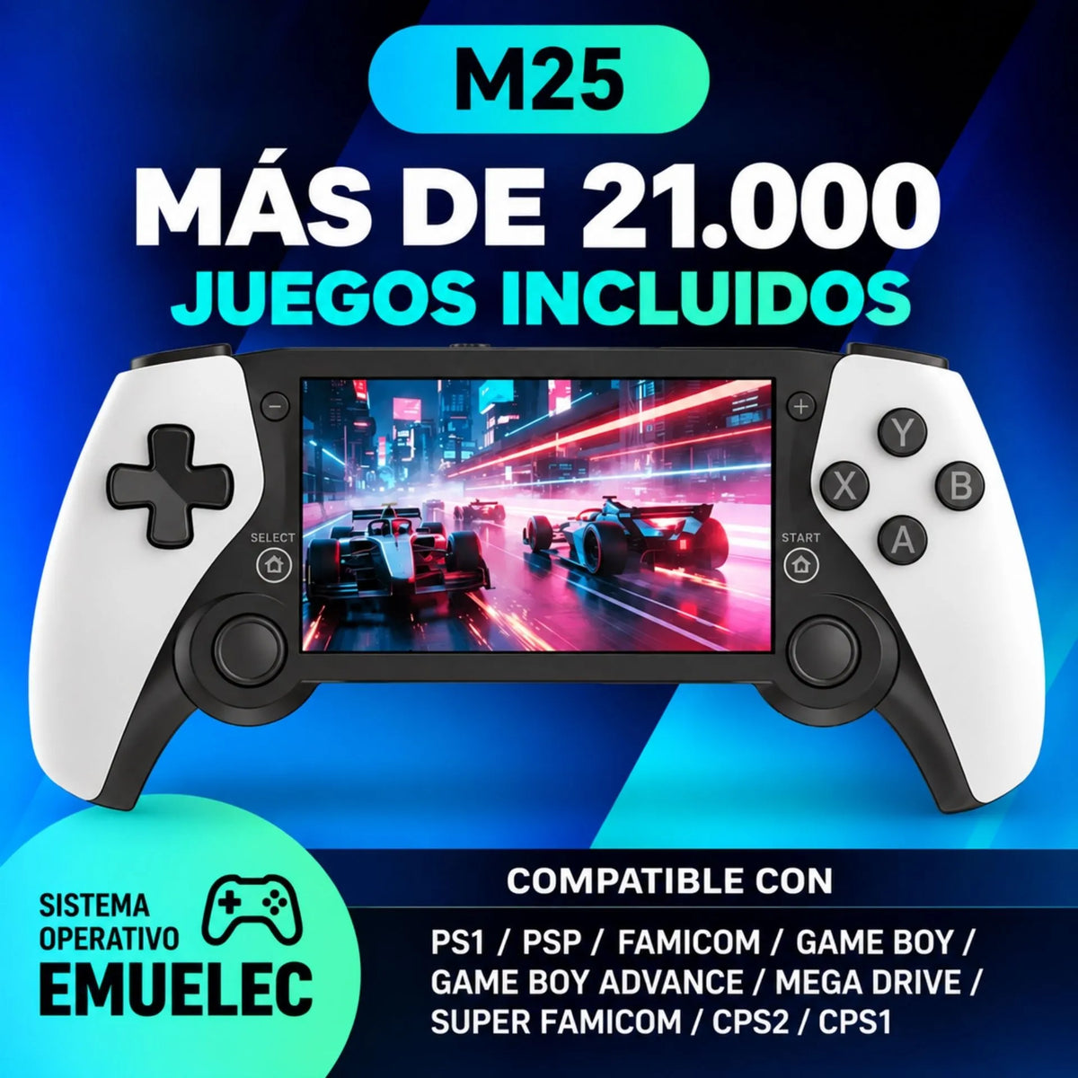 Consola De Videojuegos Retro Portátil Con Pantalla De 4.3 Pulgadas Más De 21.000 Juegos M25